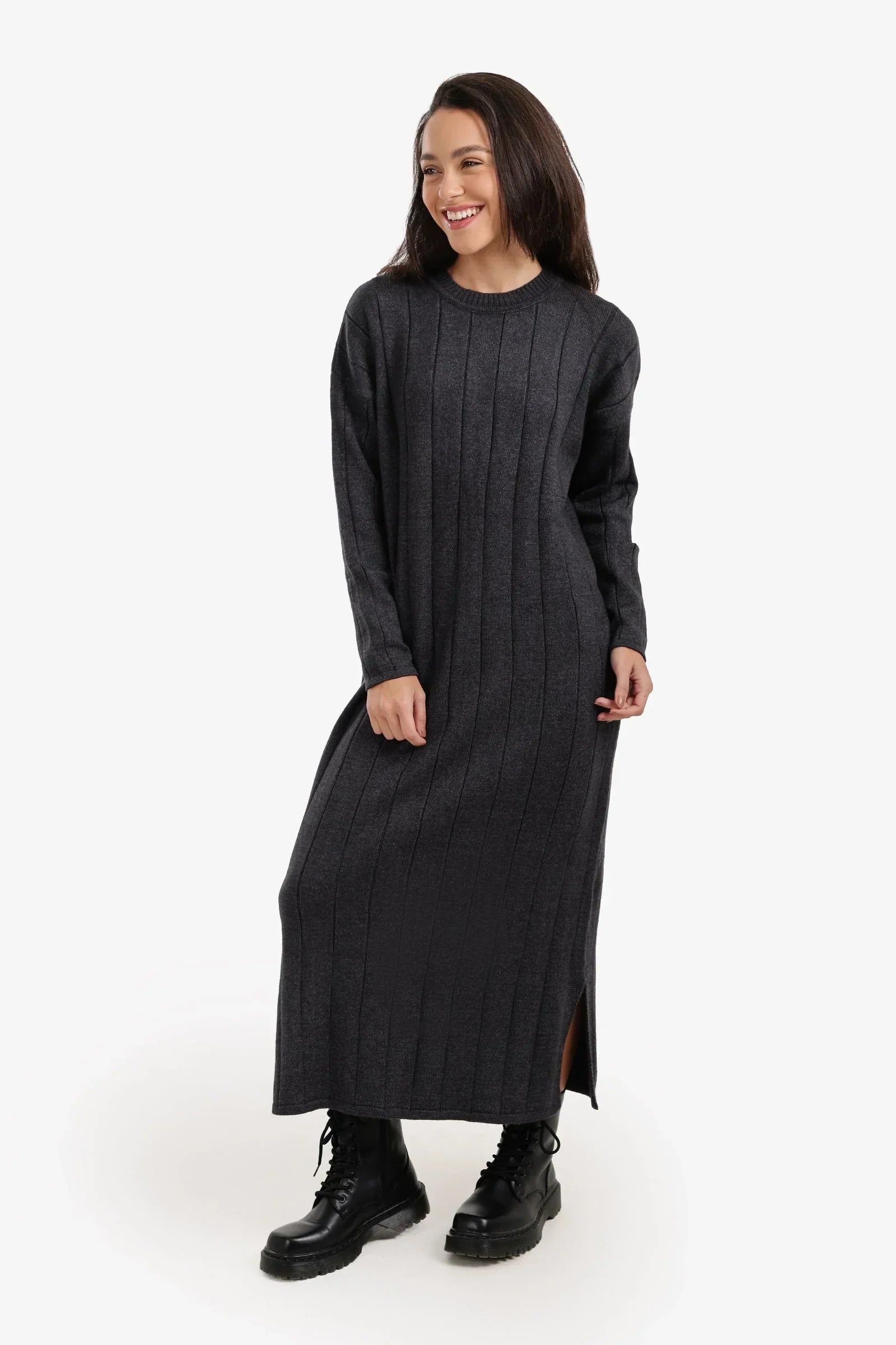 Clue - Crew Neck Ribbed Dress 5