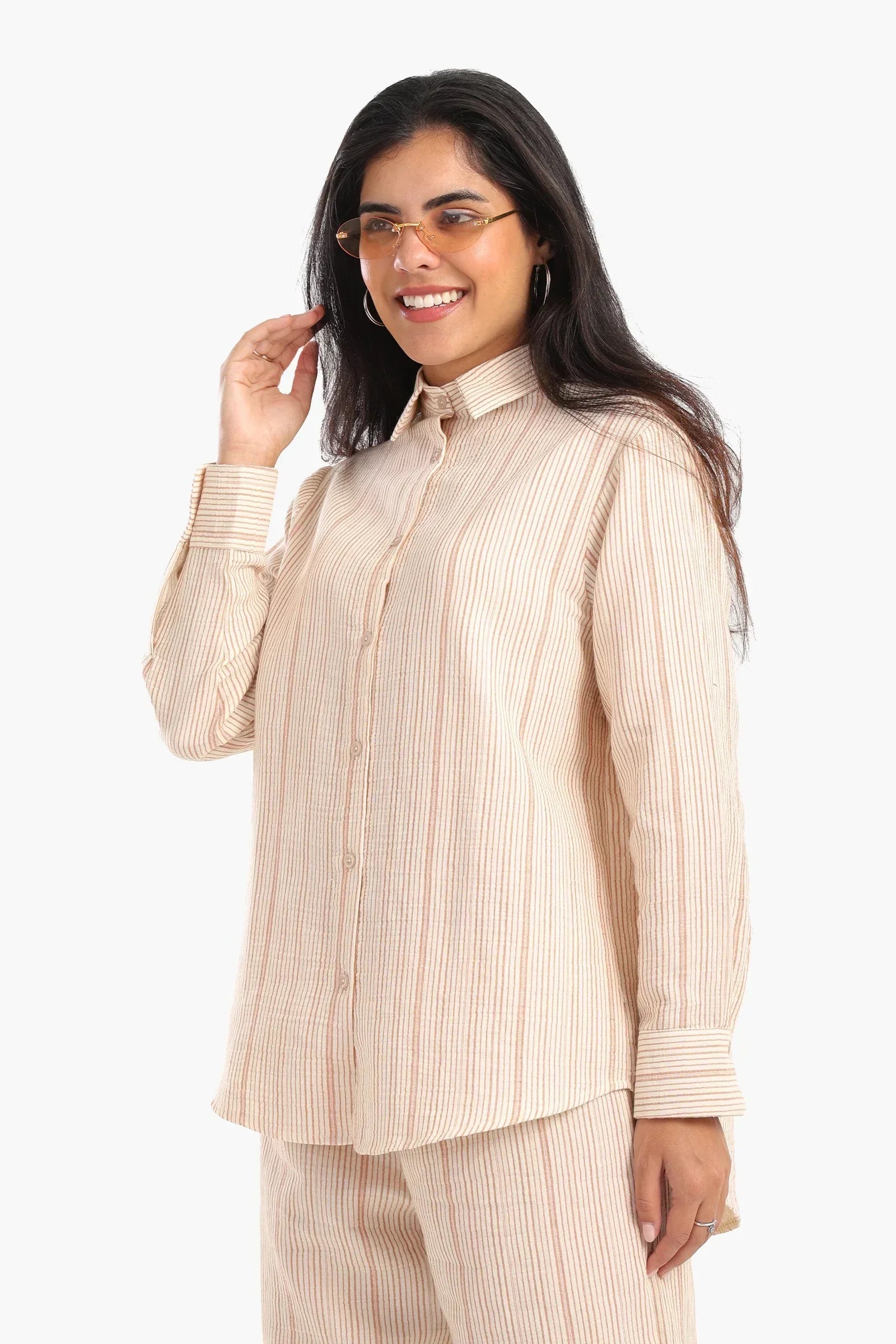 Clue - Classic Striped Cotton Blend Shirt 2