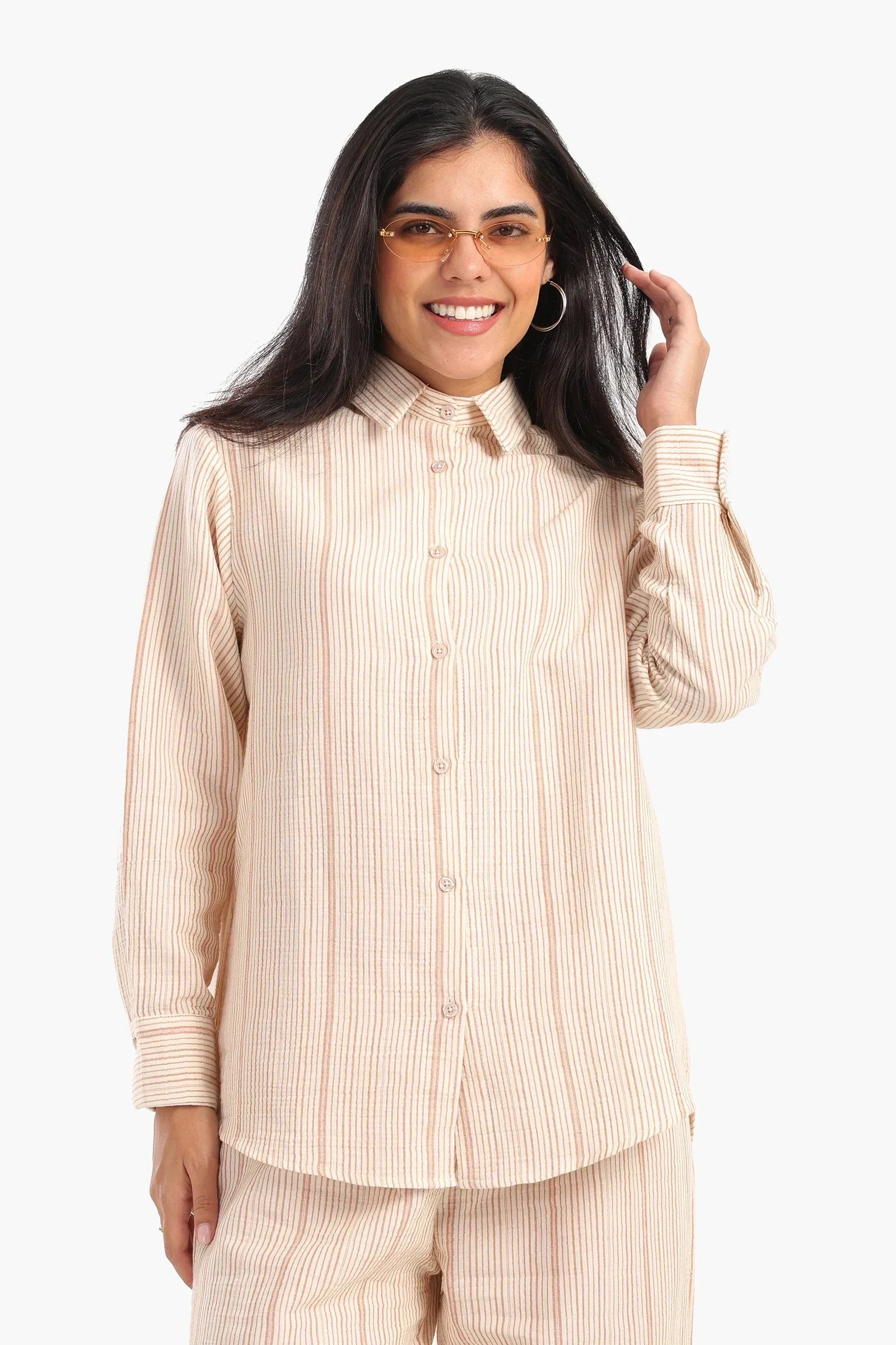 Clue - Classic Striped Cotton Blend Shirt 1