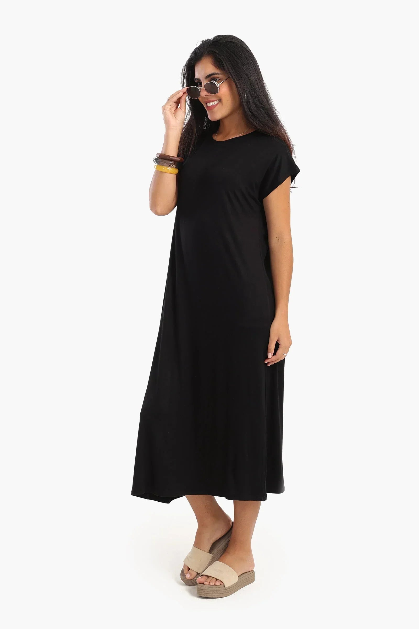 Clue - Solid Viscose Midi Dress 4