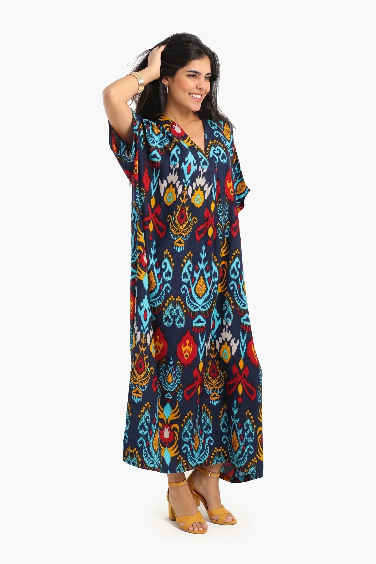 Clue - Printed V-Neck Midi Dress 2