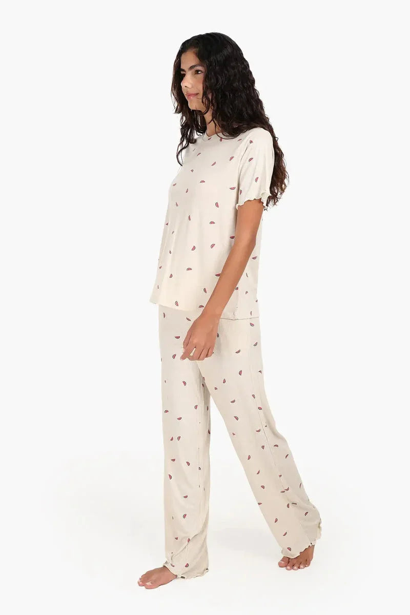 Carina - Watermelon Print Viscose Pyjama Set 2