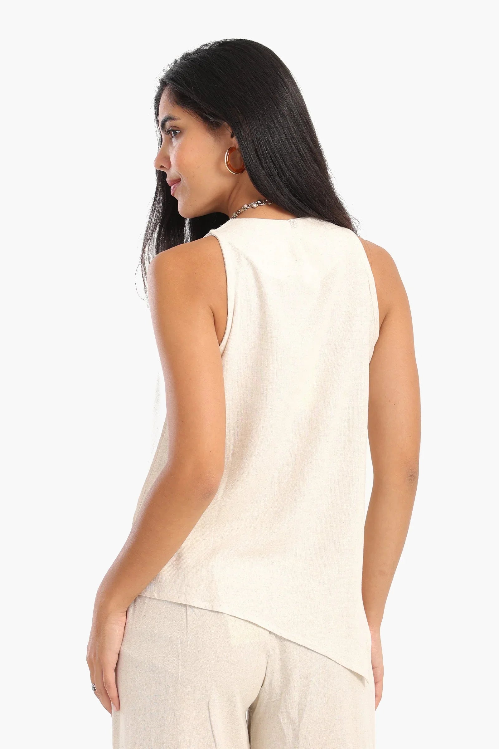 Clue - Sleeveless Asymmetrical Blouse 3
