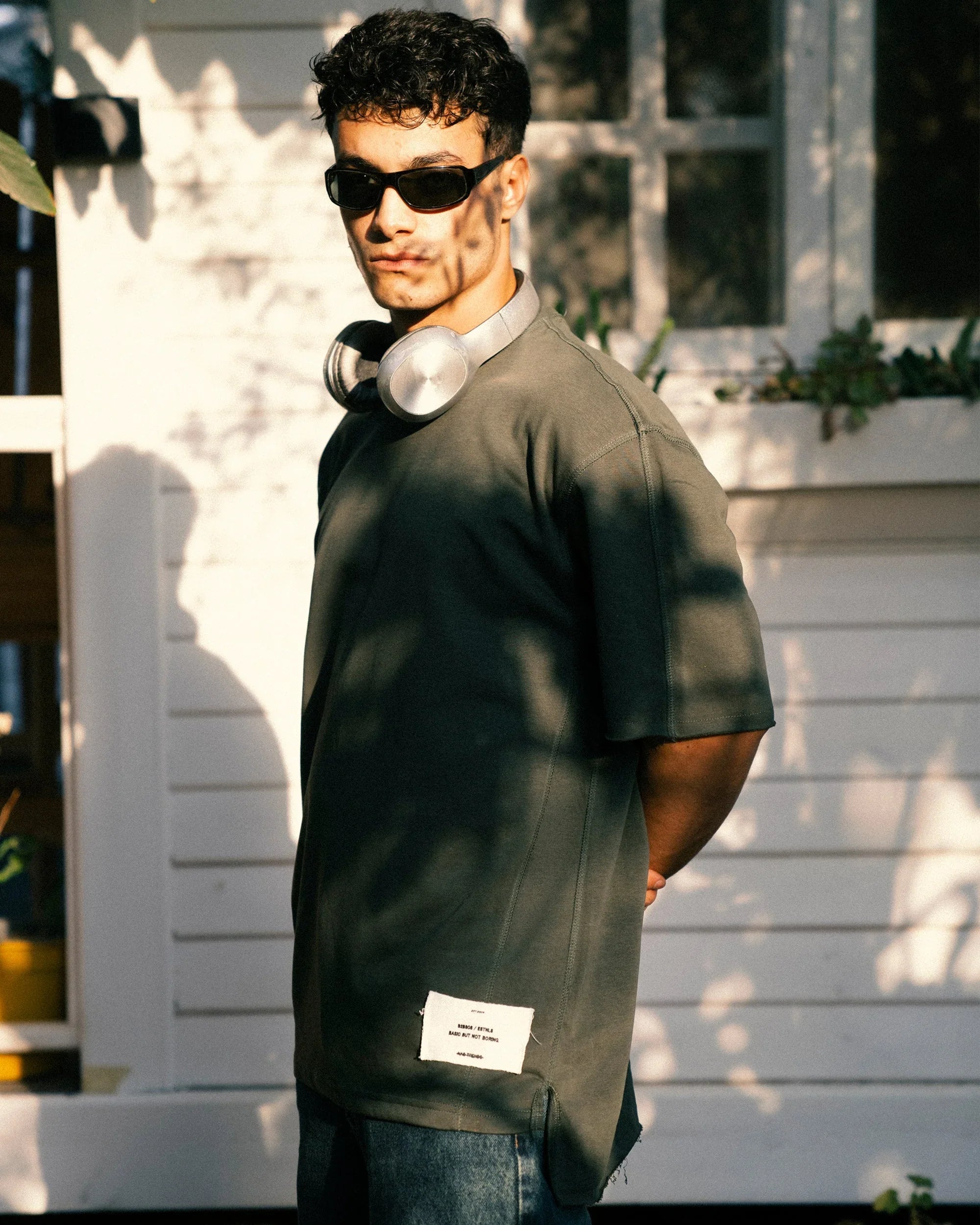 NAS Trends - Stitched Basic Unisex Oversized SS T-Shirt - Olive 2