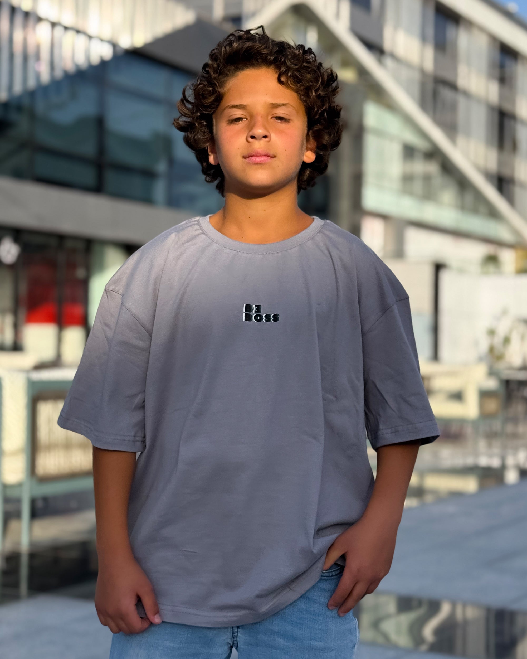 Be Boss Boys Oversized SS T-Shirt - Grey - NAS Trends