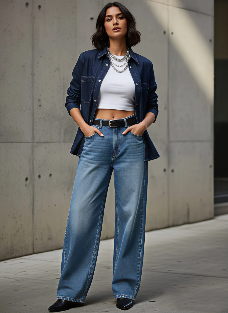 Unisex Jeans Shirts - Dark Blue - NAS Trends 3