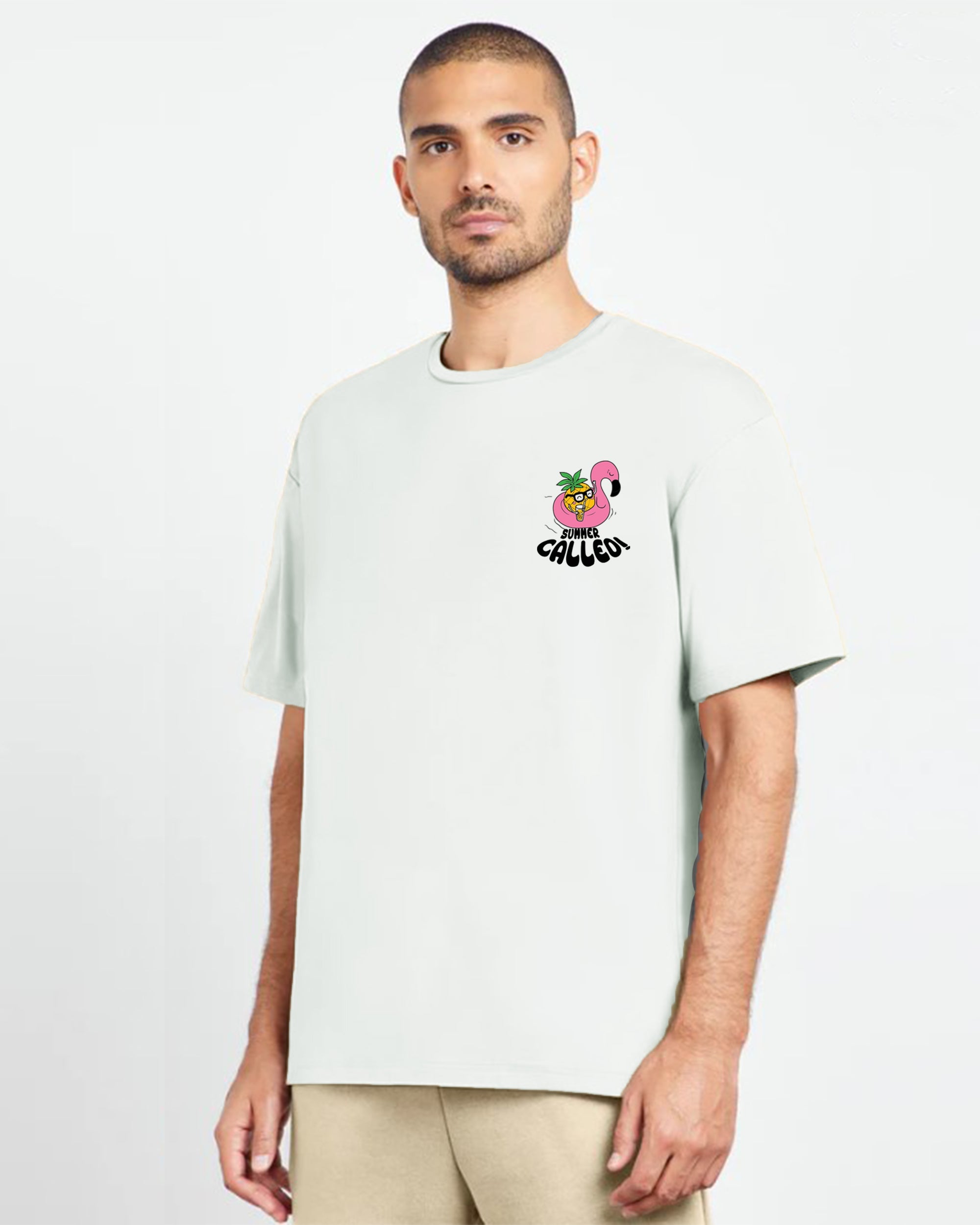 Happy News Men Oversized SS T-Shirt - Off White - NAS Trends