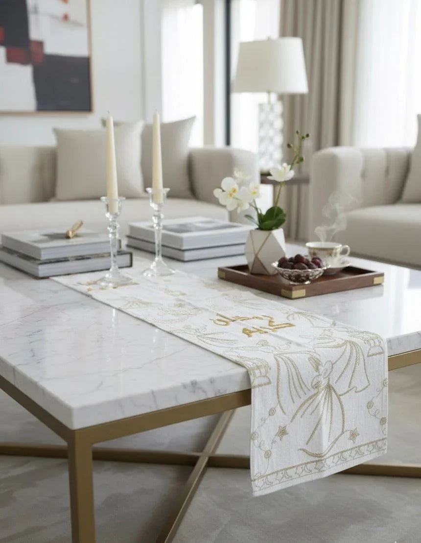 Lavender - Linen runner with serma embroidery size 2