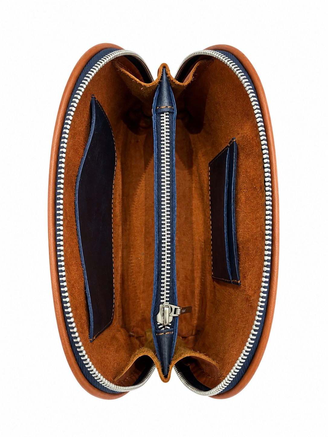 Navy Blue/Havana Curvy Bag - Smart Leather