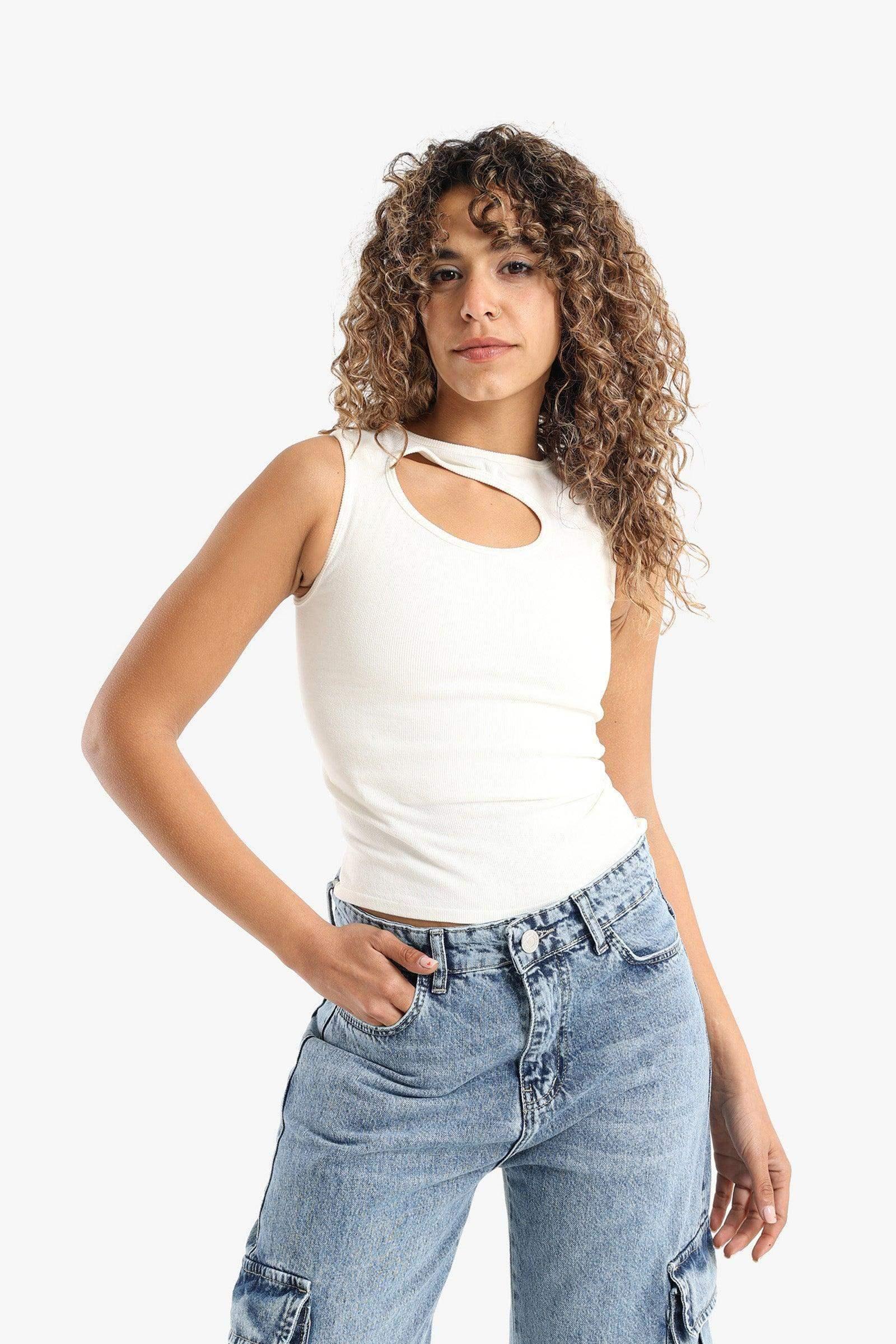 Carina - Ribbed Front Cut Out Top 1