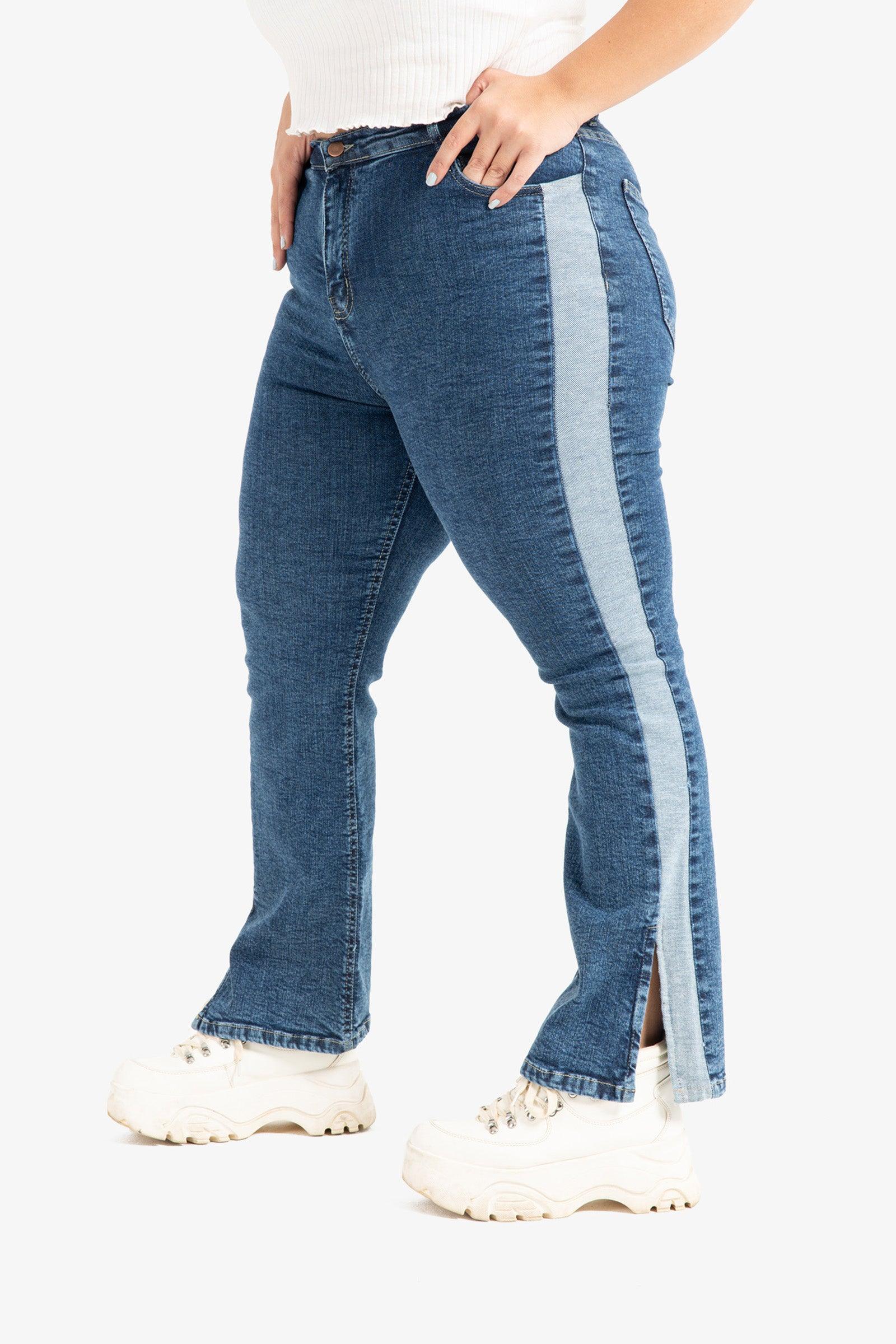 Clue - Color Block Flared Jeans 1