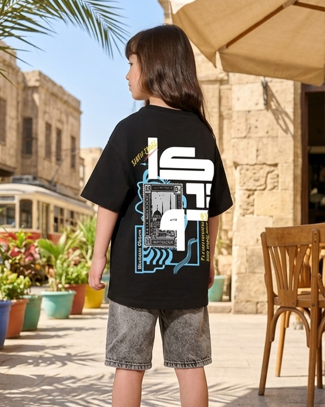 Cairo Girls Oversized SS T-Shirt - Black - NAS Trends