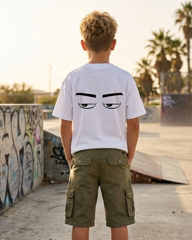 Ma3lesh Boys Oversized SS T-Shirt - Off White - NAS Trends 1