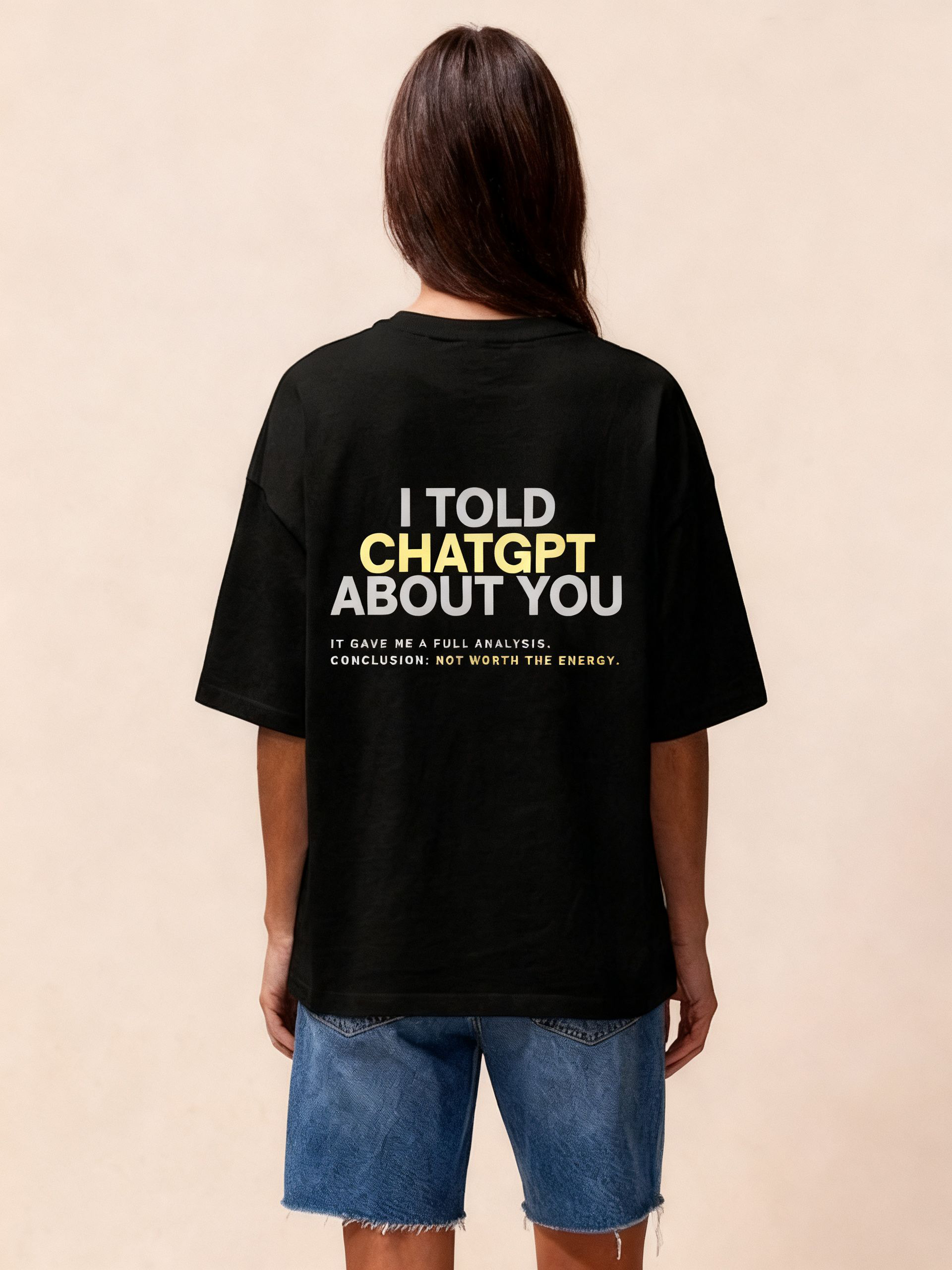 ChatGPT Women Unisex Oversized SS T-Shirt - Black - NAS Trends 1