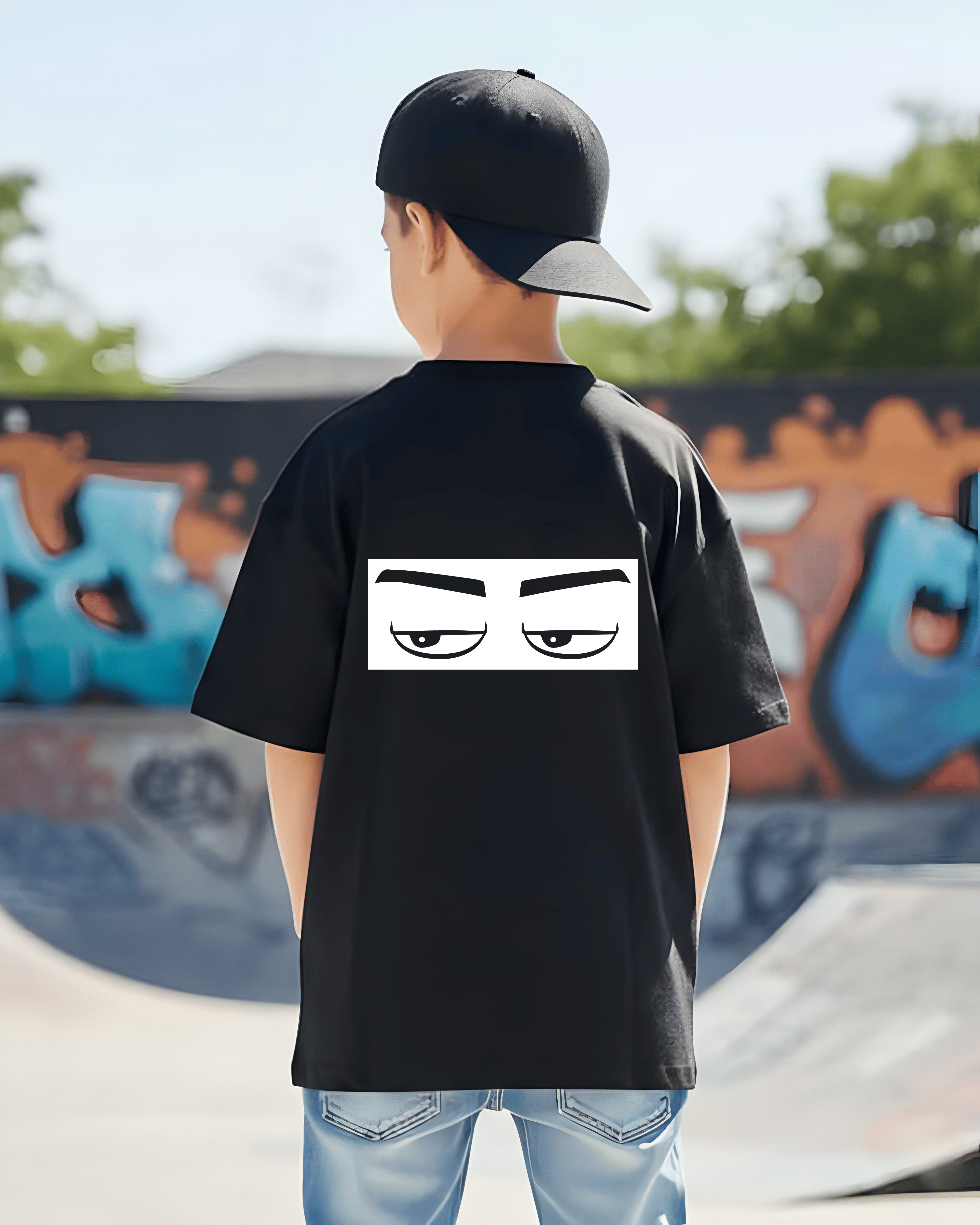 Ma3lesh Boys Oversized SS T-Shirt - Black - NAS Trends