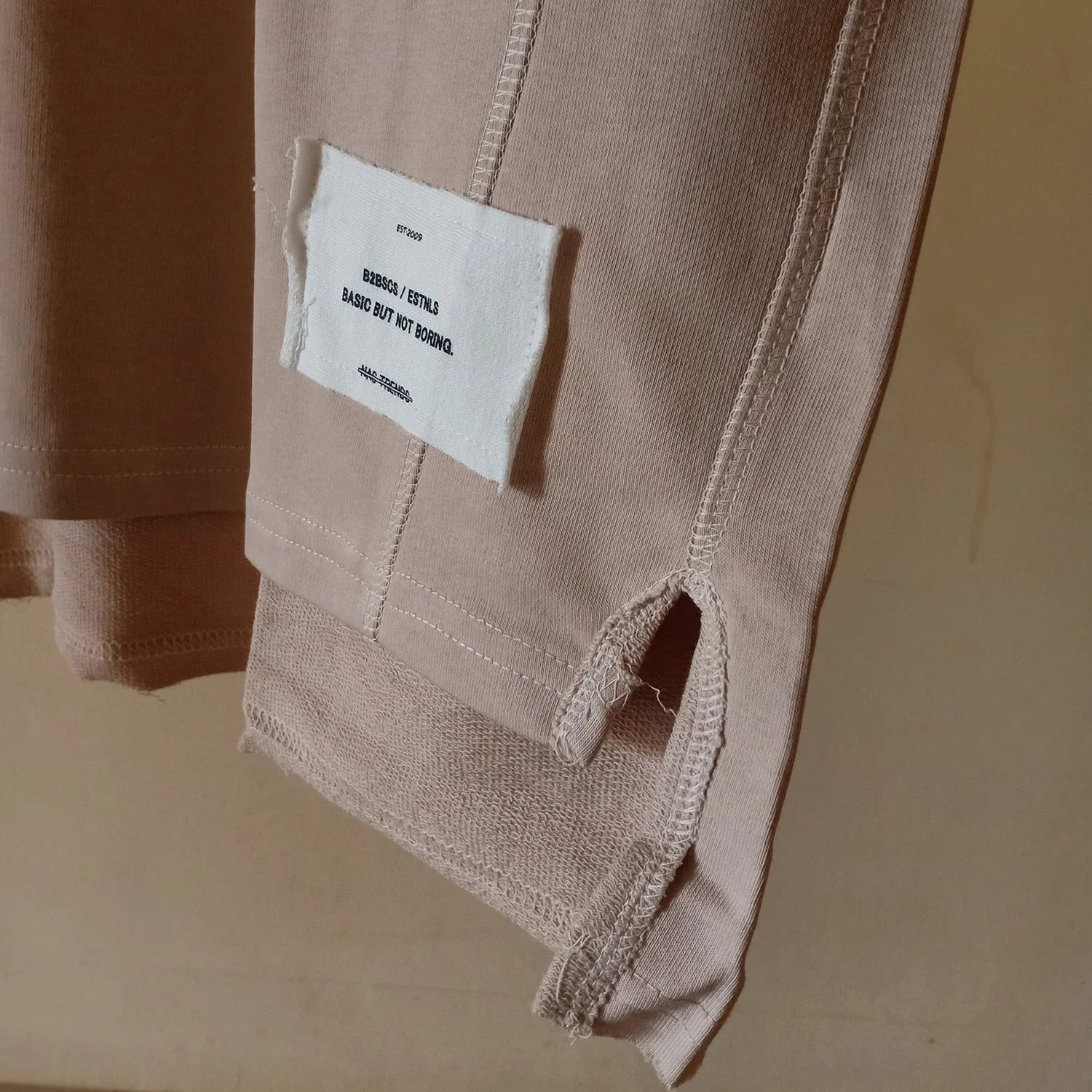 NAS Trends - Stitched Basic Unisex Oversized SS T-Shirt - Beige 5