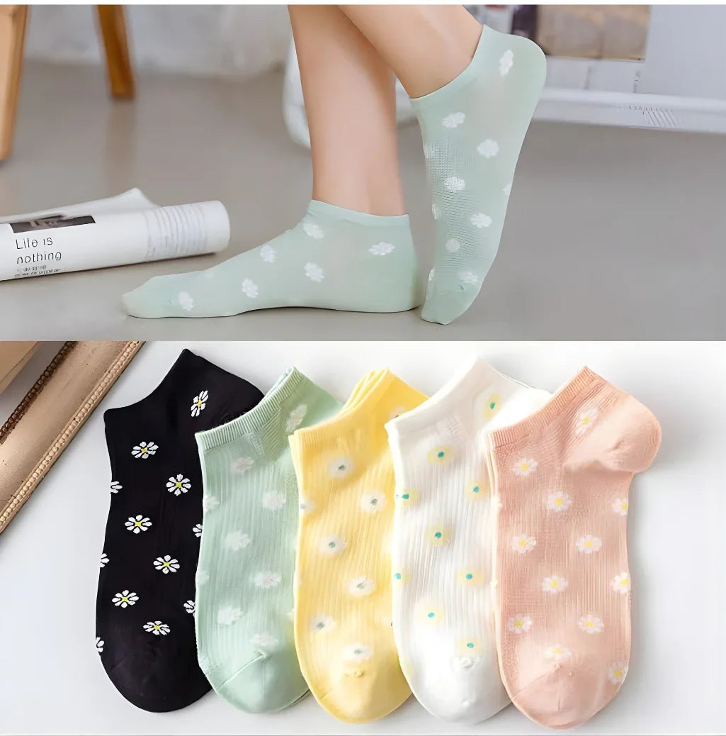 3 Feathers - Soft Lily Collection 5-Pack Women Ankle Cotton Socks 1