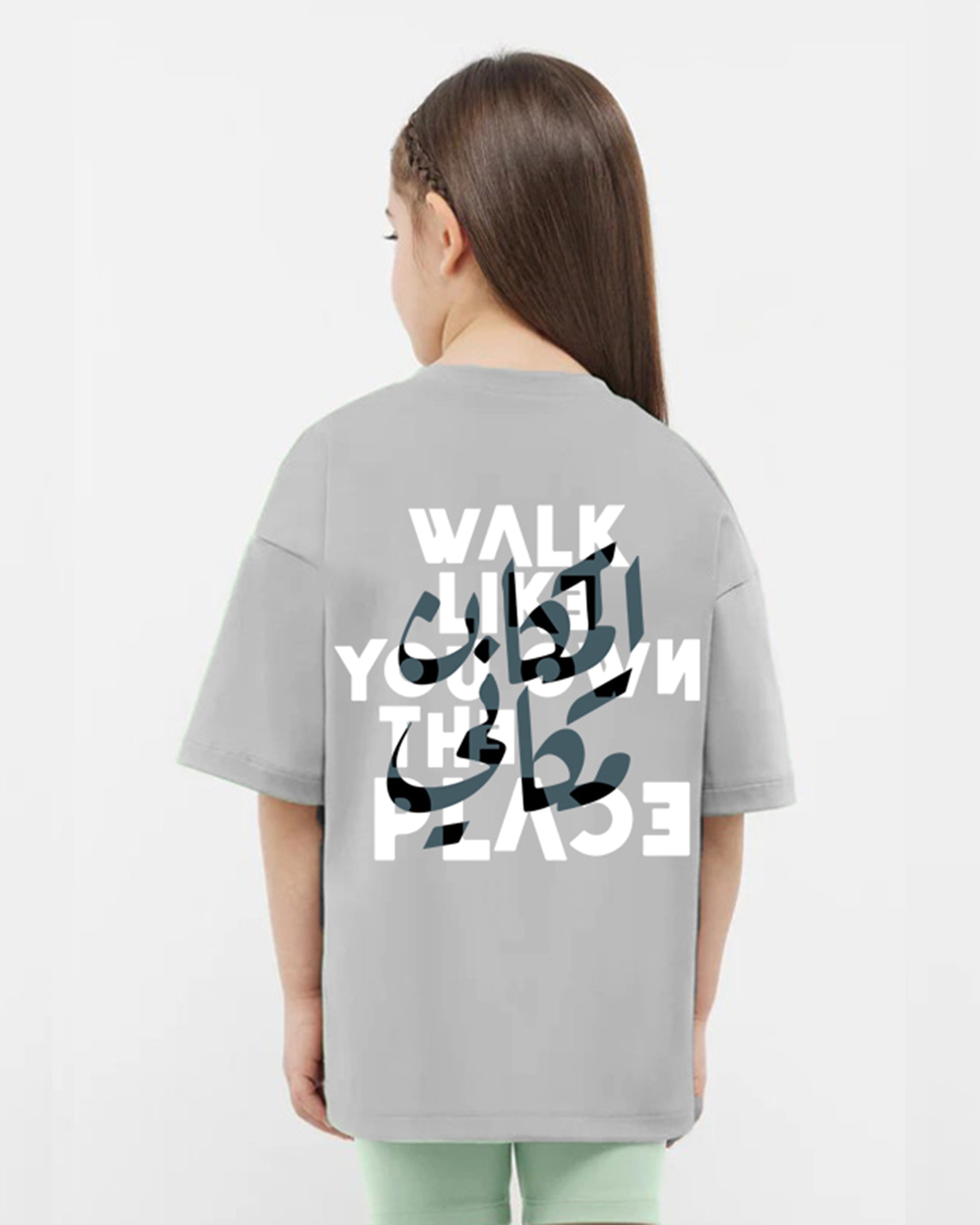 Be Boss Girls Oversized SS T-Shirt - Grey - NAS Trends