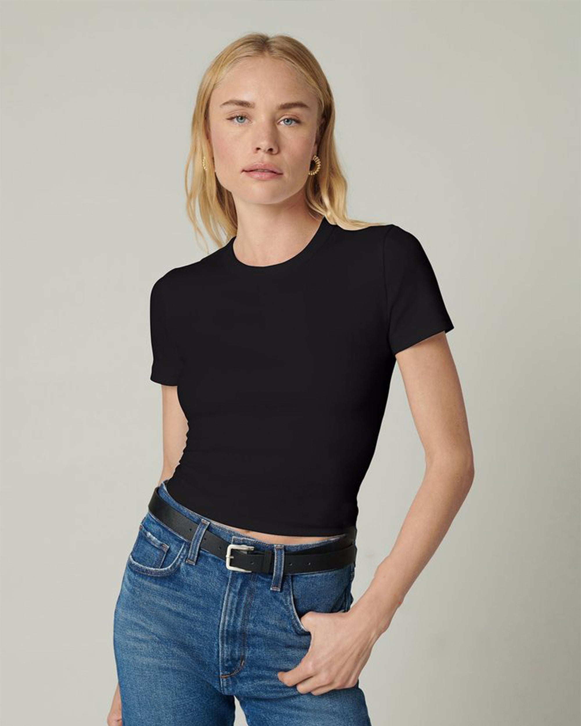 Basic Women Baby Tee - Black - NAS Trends 1