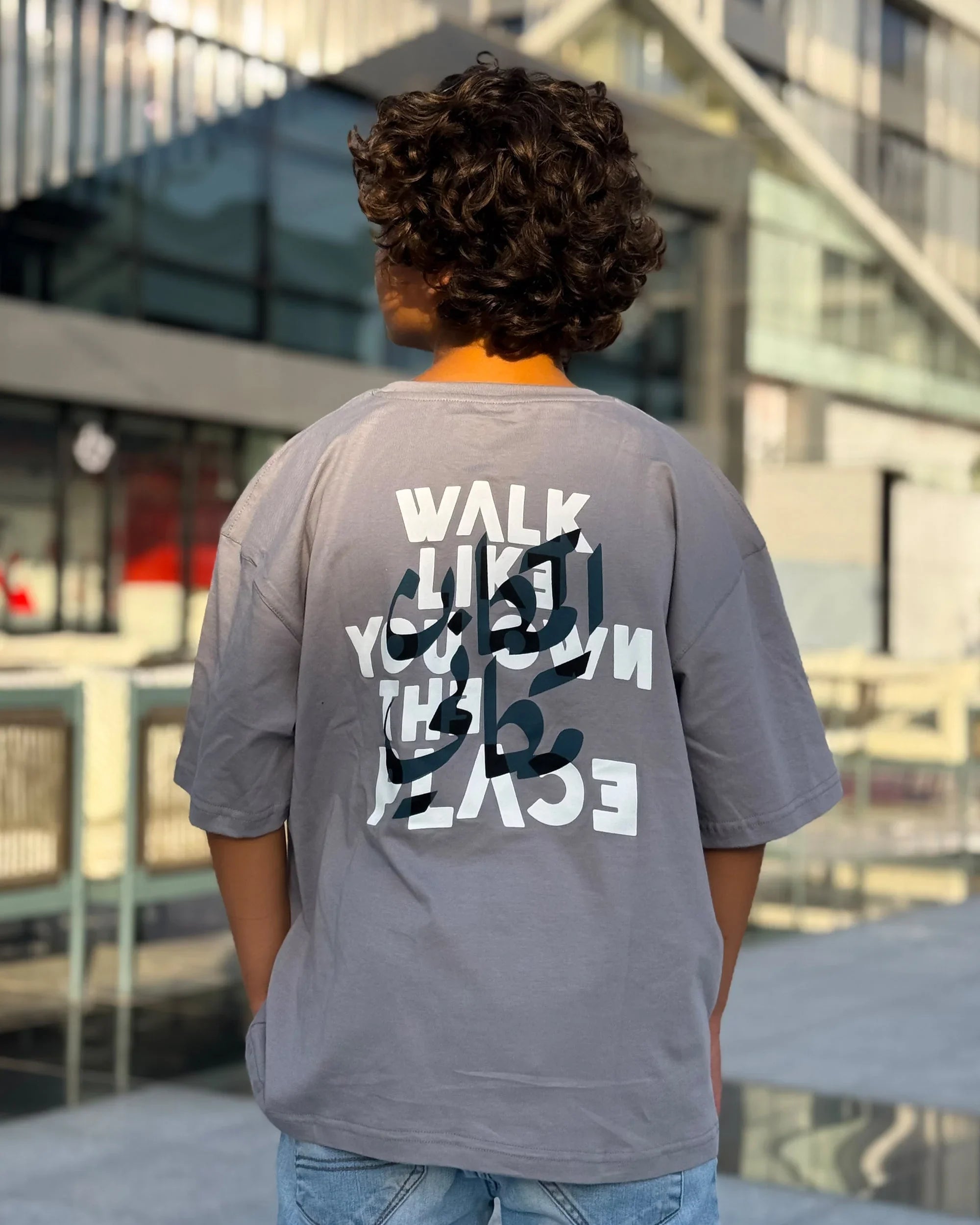 NAS Trends - Be Boss Boys Oversized SS T-Shirt - Grey 2