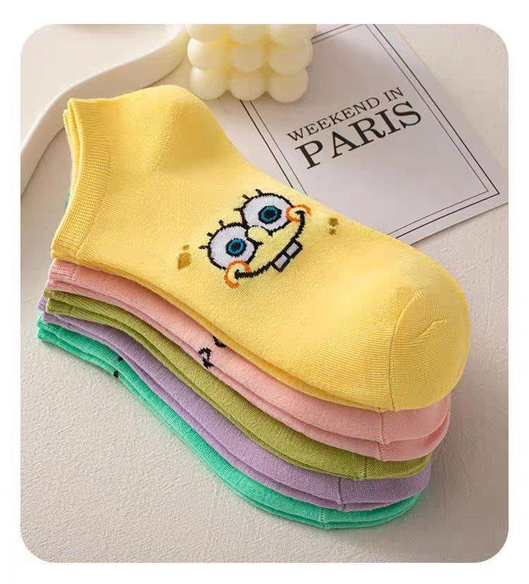 3 Feathers - Cartoon Characters Collection 5 - Pack Women Ankle Cotton Socks - 3Feathers Cotton Socks - Babazzaro