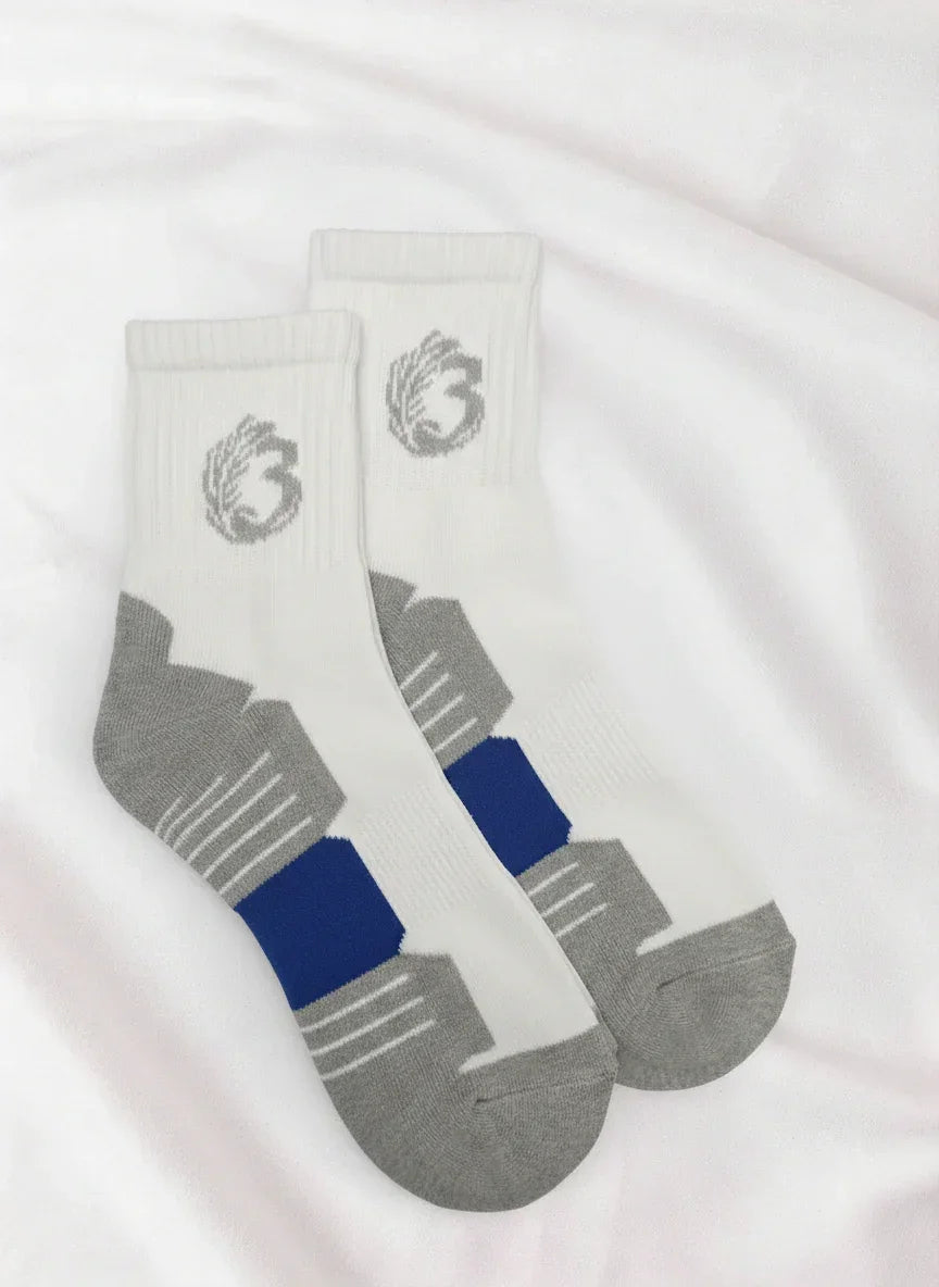 3 Feathers - Men Sports High Ankle Cotton Socks Half Terry Cushion - 3Feathers Cotton Socks - Babazzaro