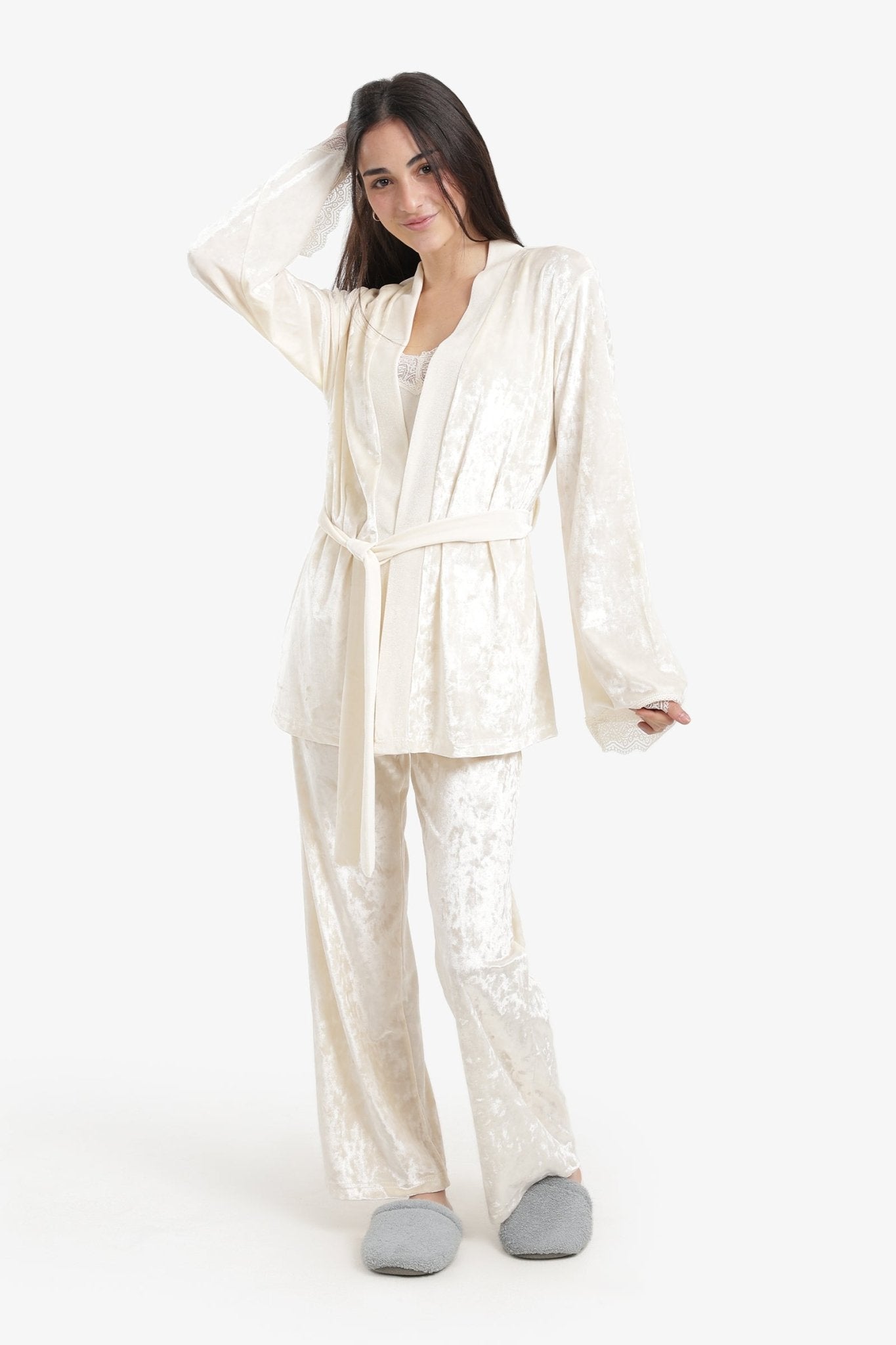 3 - Piece Velvet Pyjama Set - Carina - Babazzaro