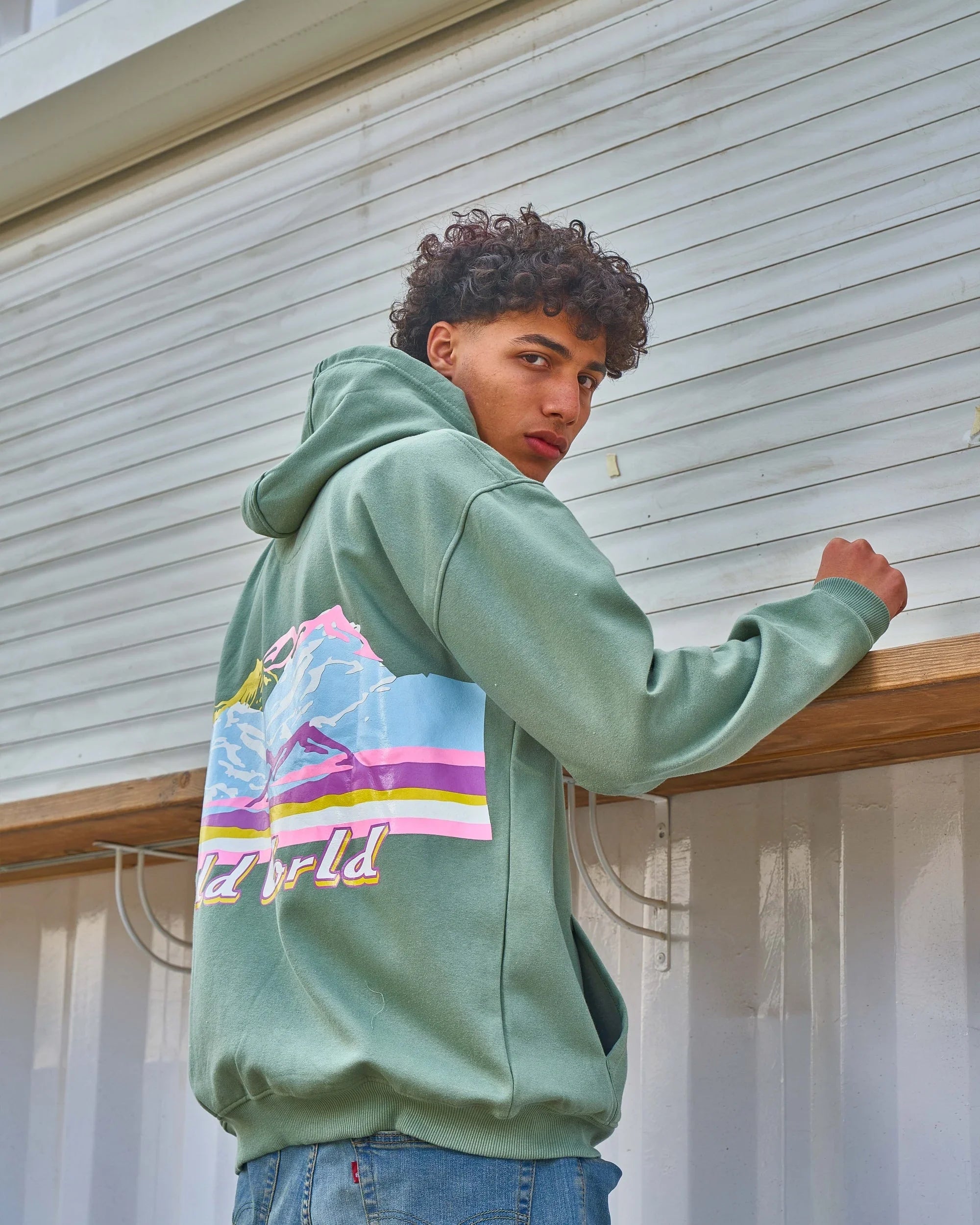 NAS Trends - Cold Mountain Unisex Oversized Zip-up Hoodie-Olive 1