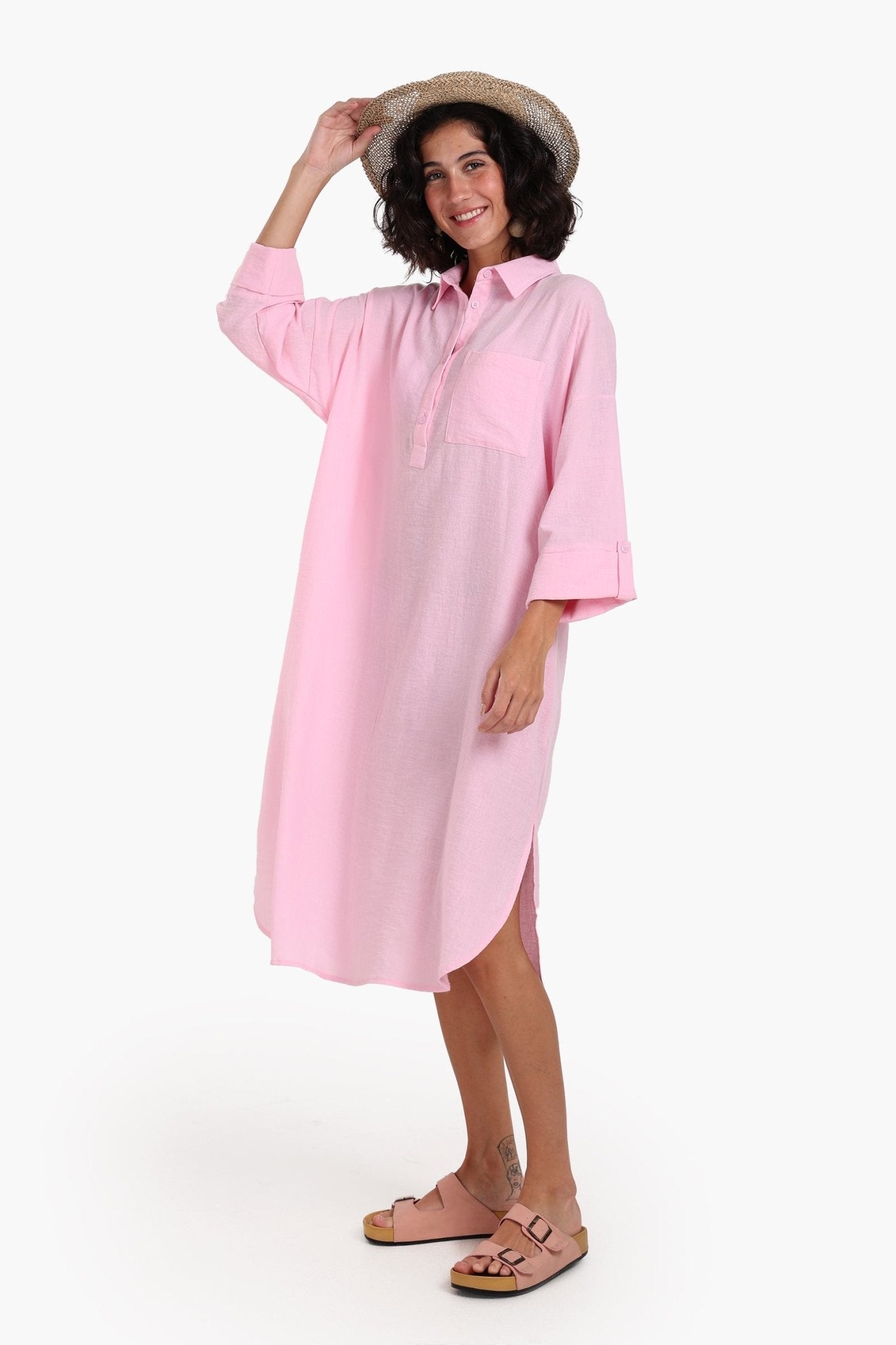 3/4 Sleeves Midi Dress - Clue - Babazzaro