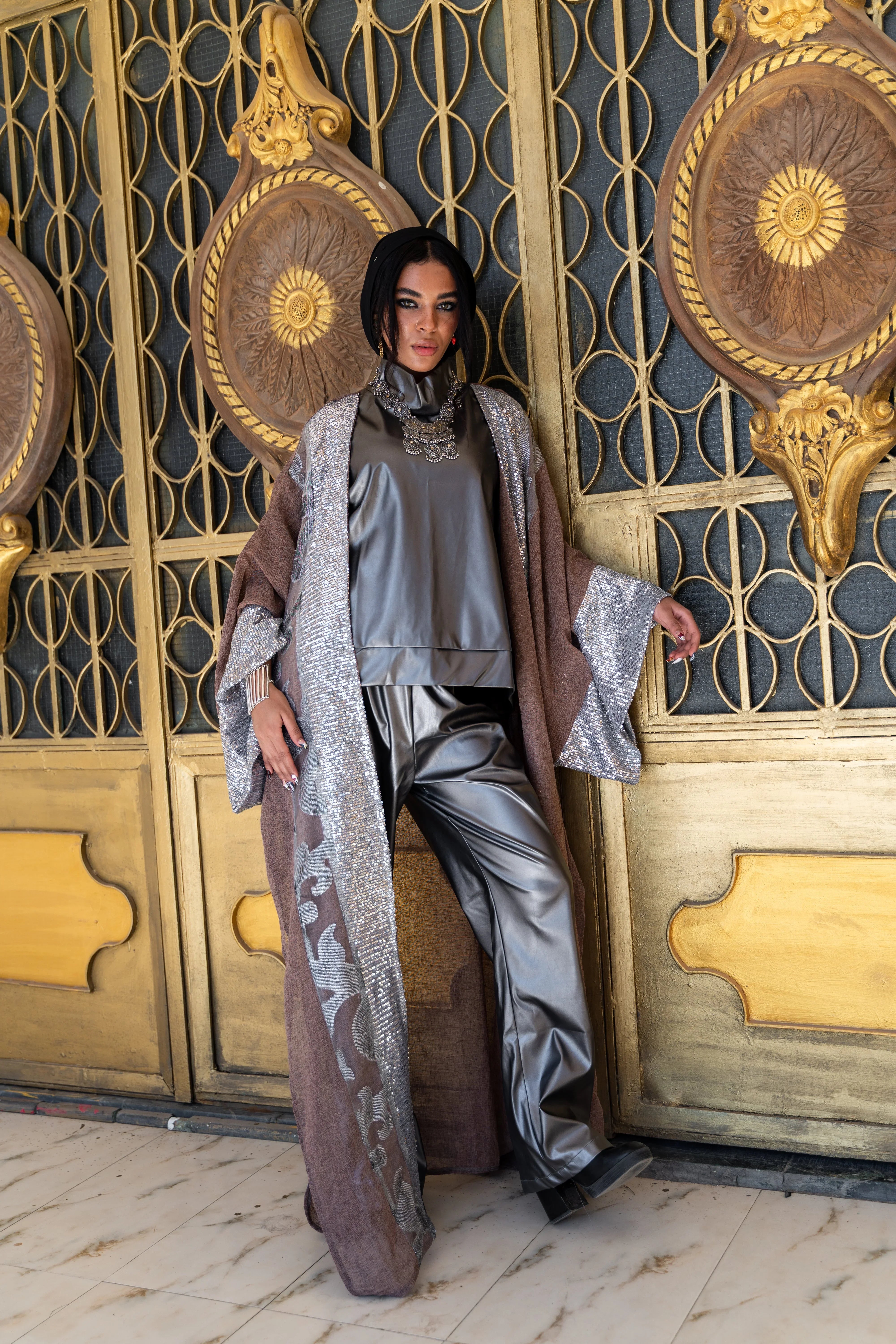 Dress Code - Silver*brown kimono 1