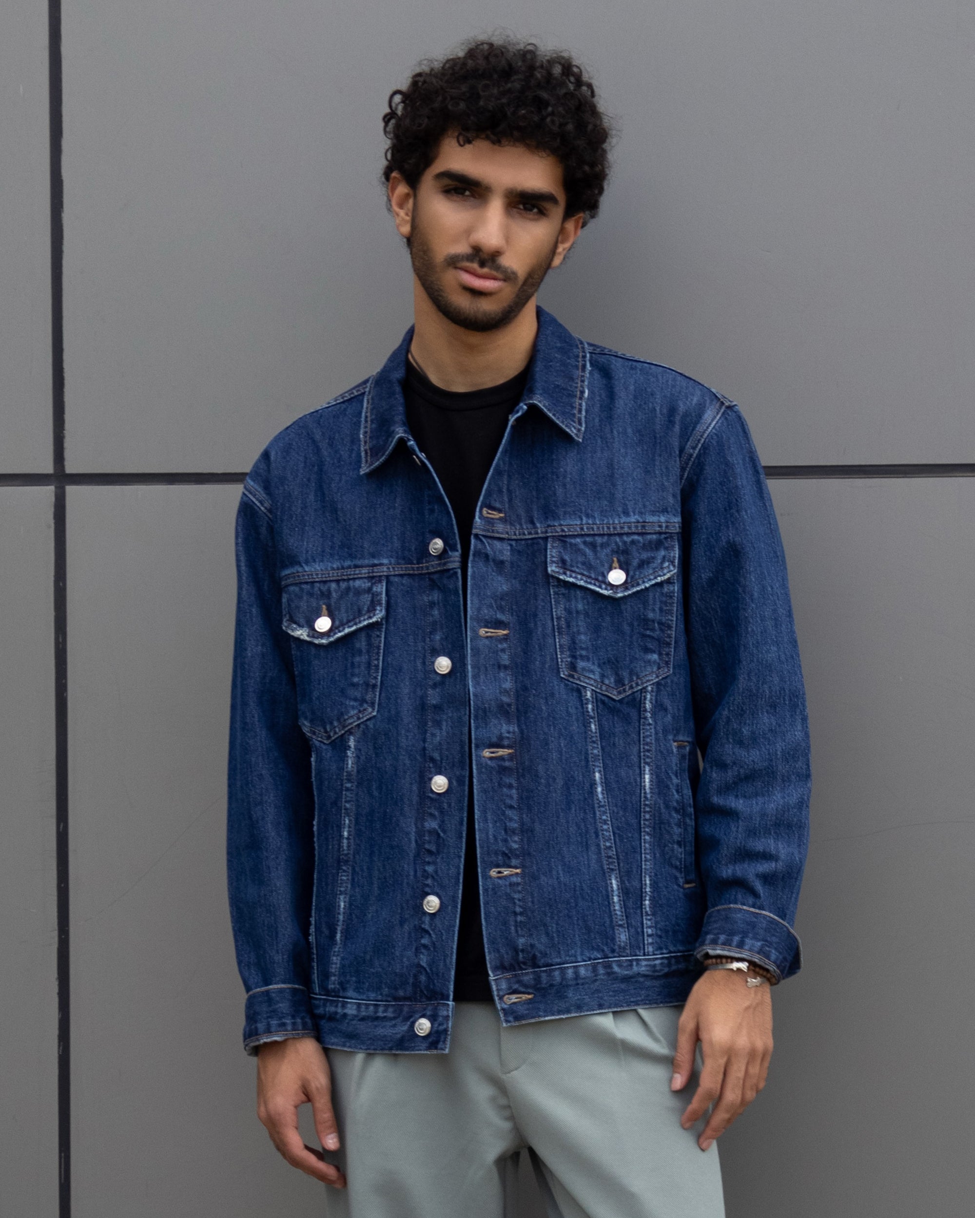 Men Denim Jacket - Dark Blue - NAS Trends 2