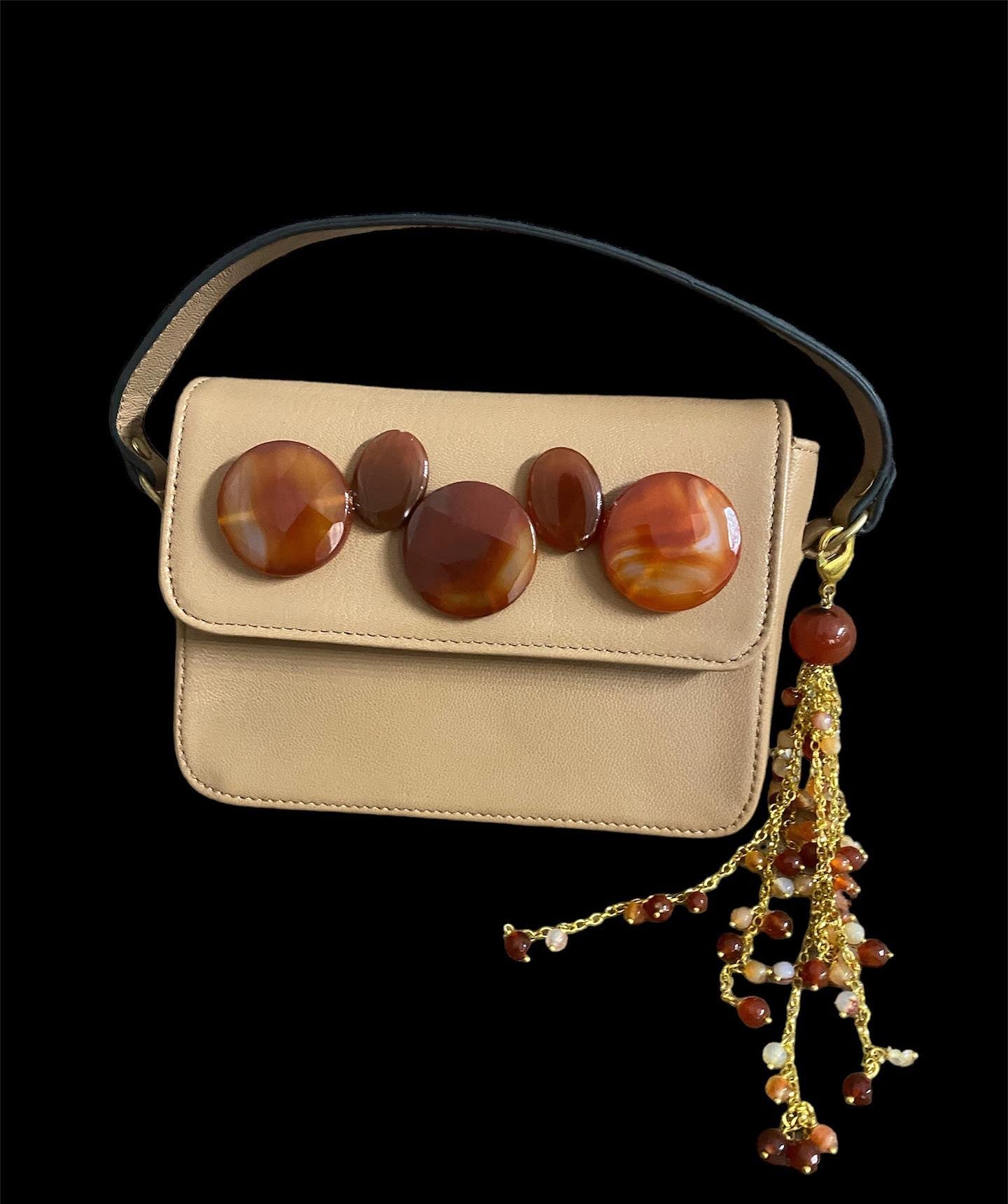 the Concept Store - Classic Mermaid Bag - Natural Leather with Semi-precious Stones 1