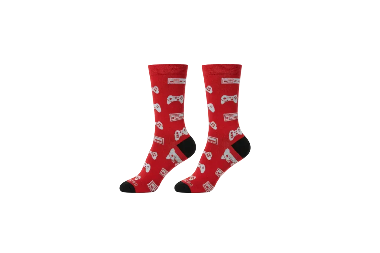 3 Feathers Game Mode Design Cotton High Ankle Socks Free Size Fits 38 - 44 for Unisex 1