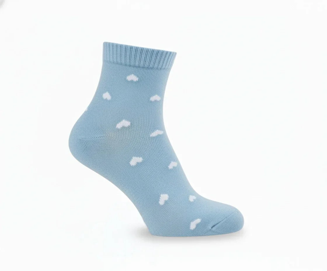 3 Feathers Heart Design Cotton High Ankle Socks Free Size Fits 36 - 41 for Women 5