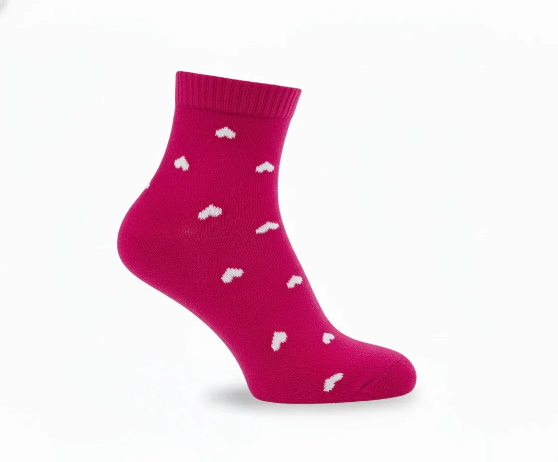 3 Feathers Heart Design Cotton High Ankle Socks Free Size Fits 36 - 41 for Women 7