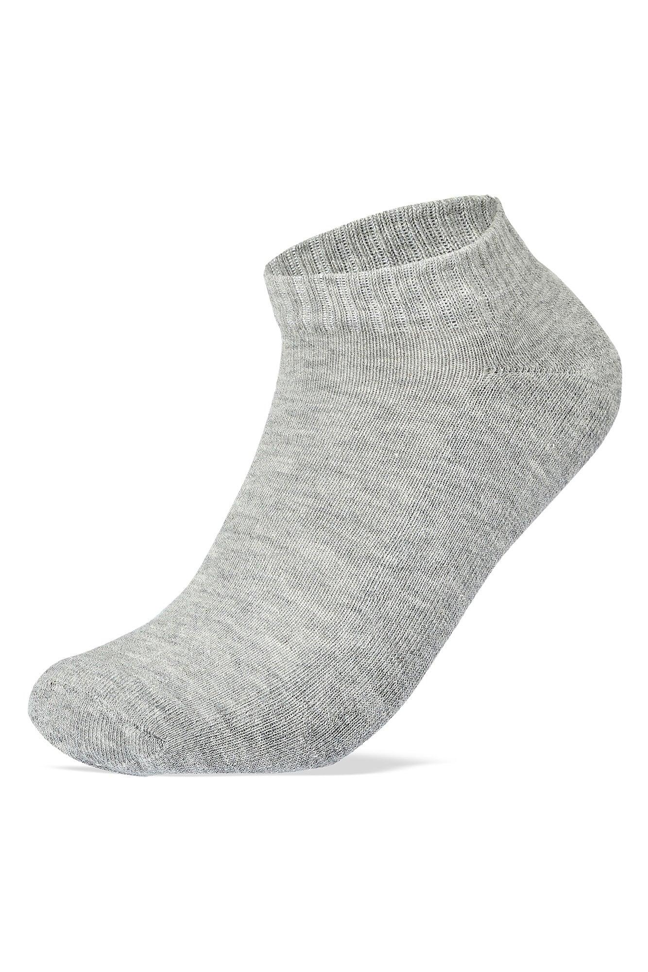 Sam Socks - Women Set Of 3 Half Terry Ankle Socks Plain Black-White-Grey 4