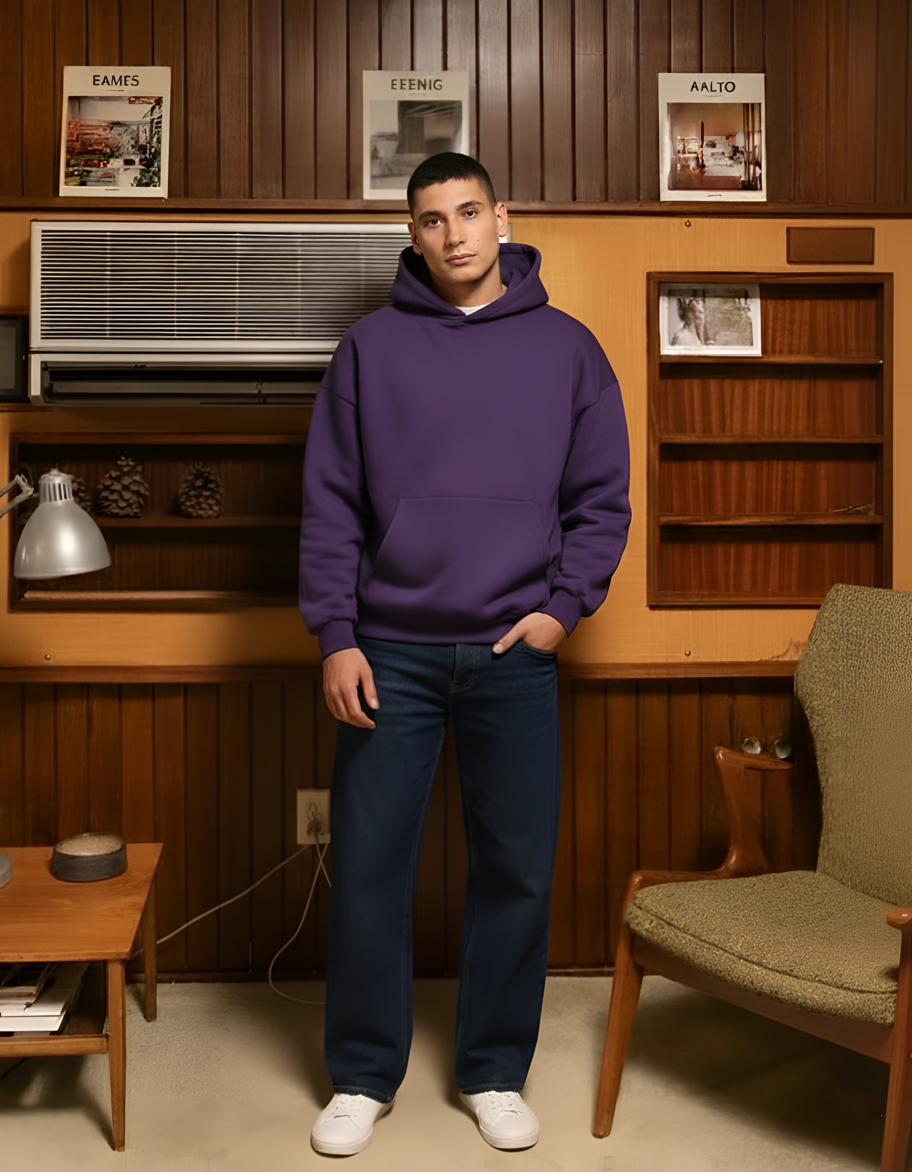 El Arabi Asli Unisex Oversized Hoodie - Purple M - NAS Trends