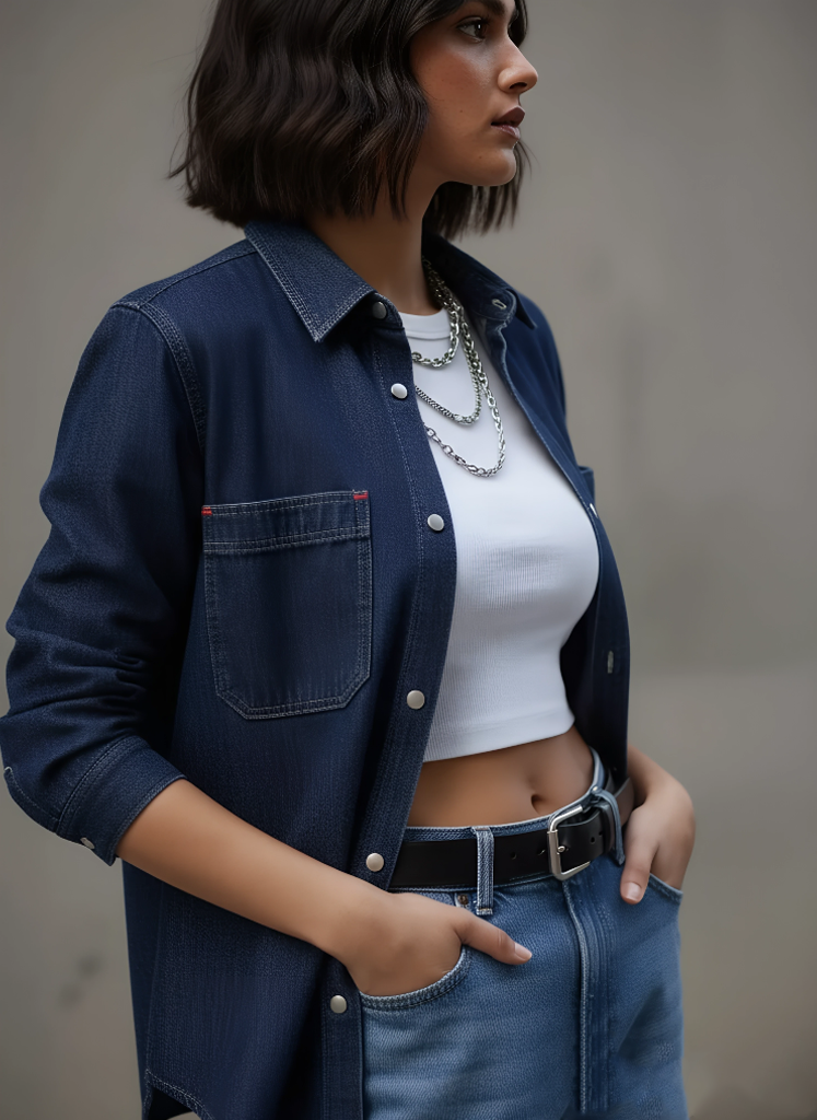 Unisex Jeans Shirts - Dark Blue - NAS Trends 1