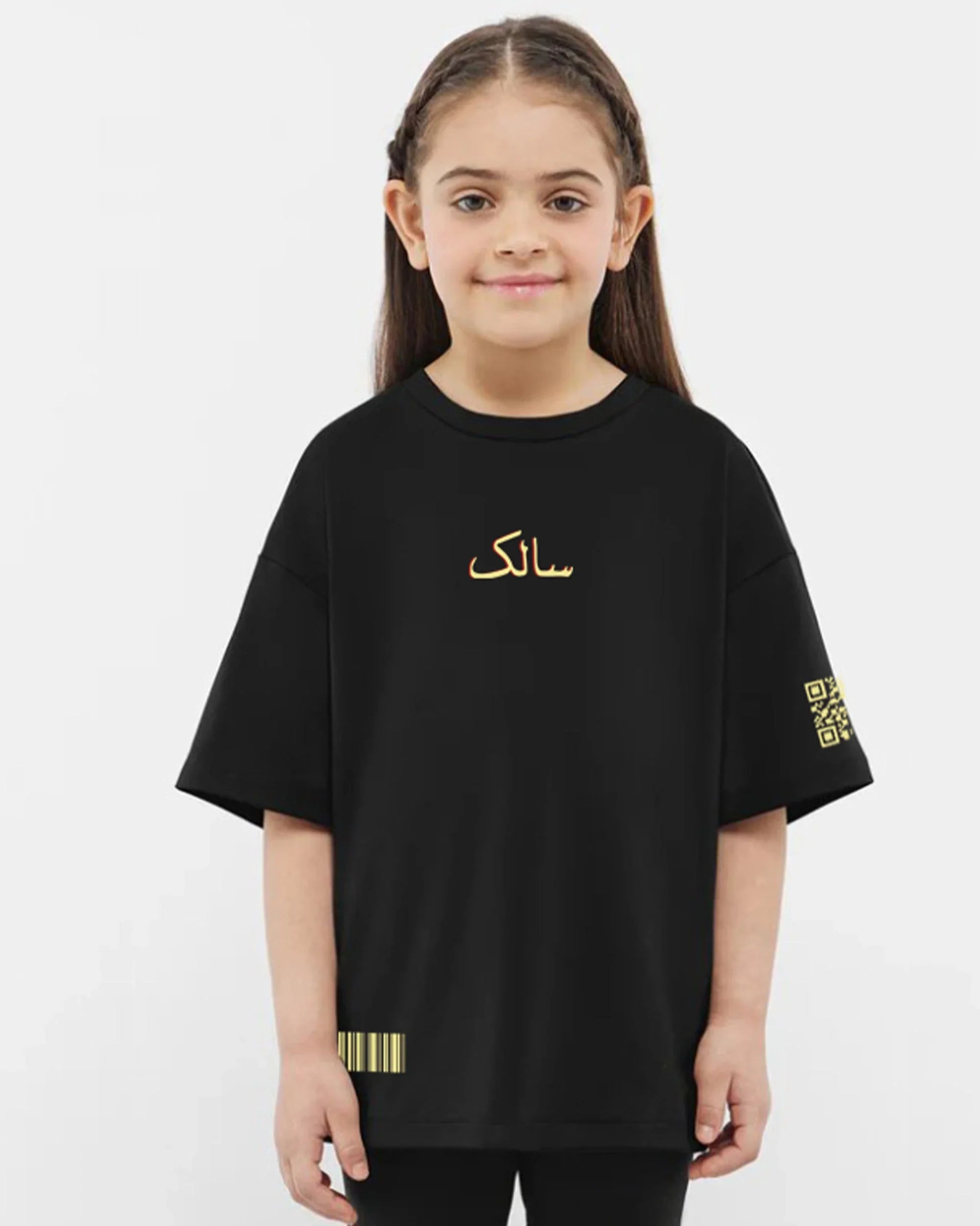 NAS Trends - Salek Girls Oversized SS T-Shirt - Black 3