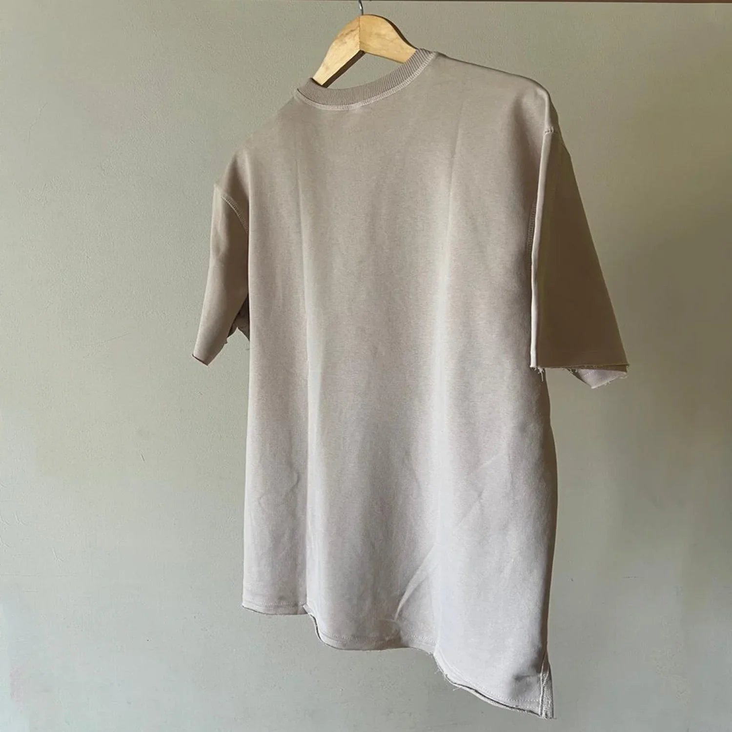 NAS Trends - Stitched Basic Unisex Oversized SS T-Shirt - Beige 4