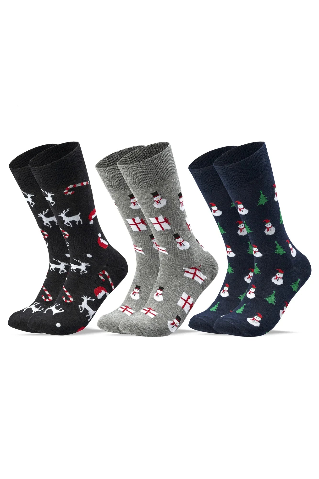 Sam Socks - Women Set Of 3 Christmas Gift Pattern Socks Multicolour 6