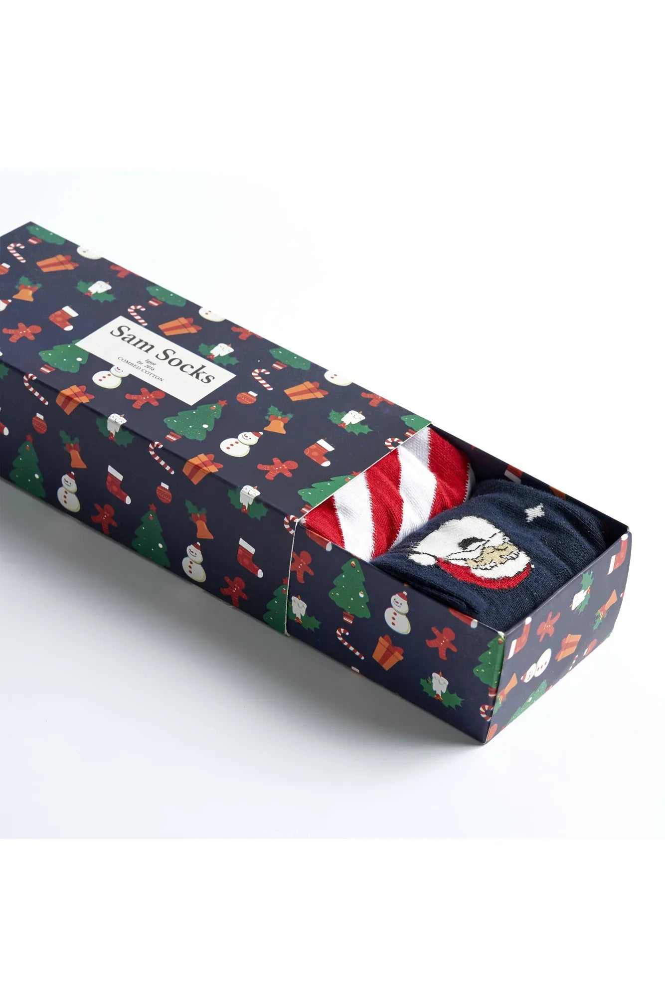 Sam Socks - Men Set Of 3 Christmas Long Socks Gift Pattern 3 Multi Color 3