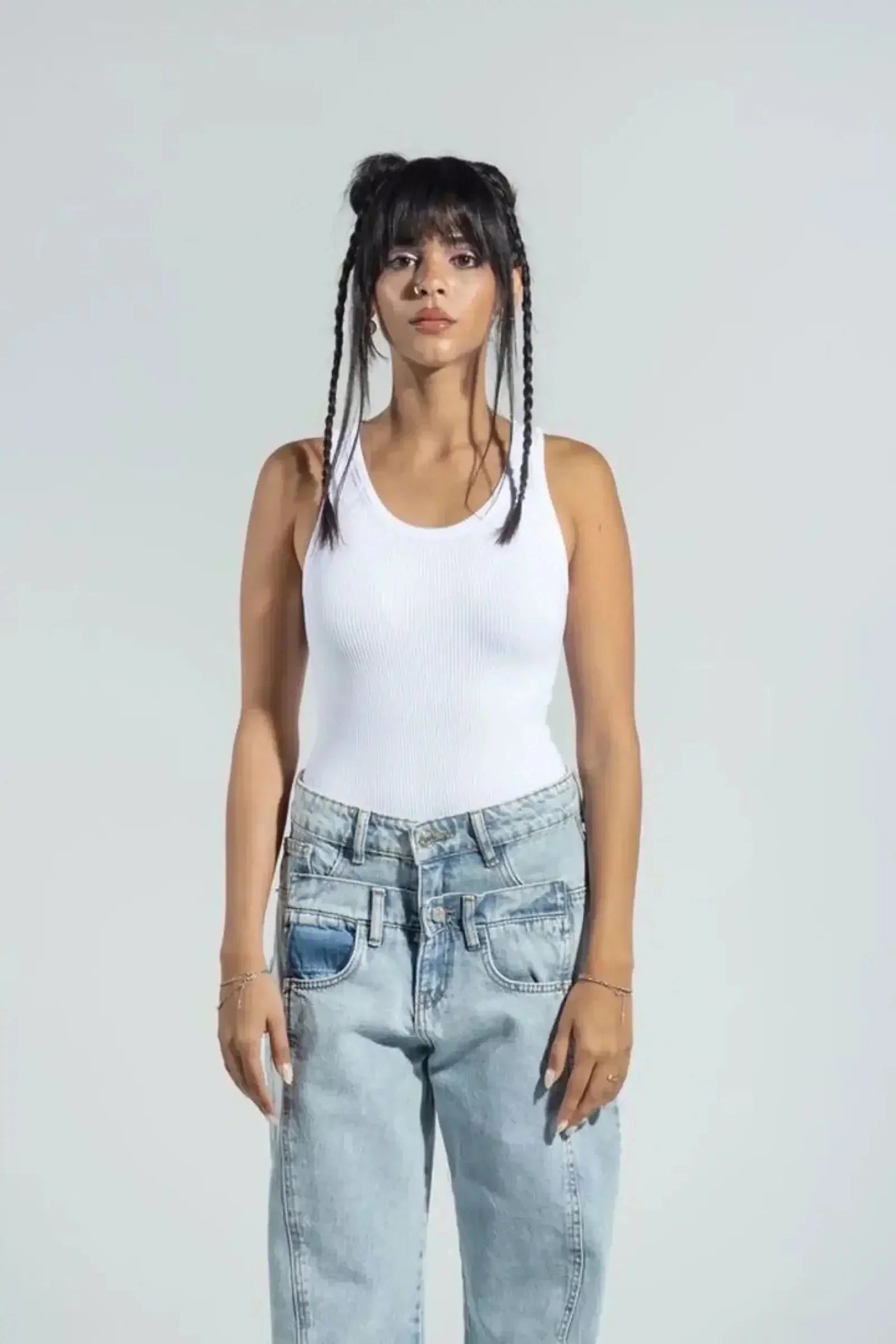 Carina - Tank Bodysuit - White 1