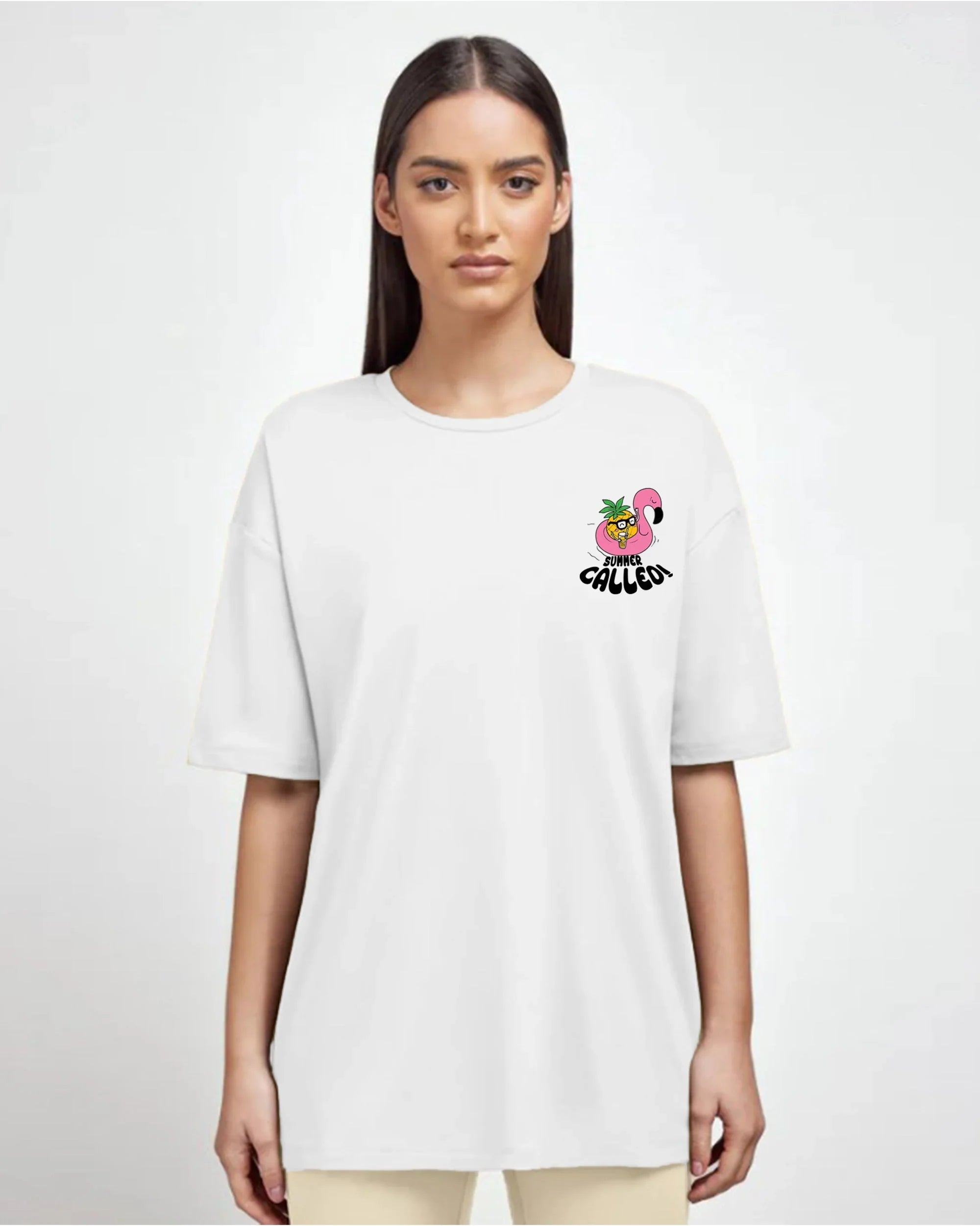 NAS Trends - Happy News Women Oversized SS T-Shirt - Off White 1