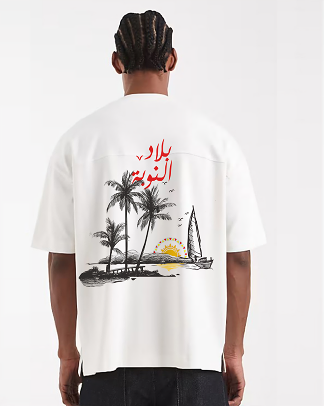 Nubia Men Oversized SS T-Shirt - Off White - NAS Trends