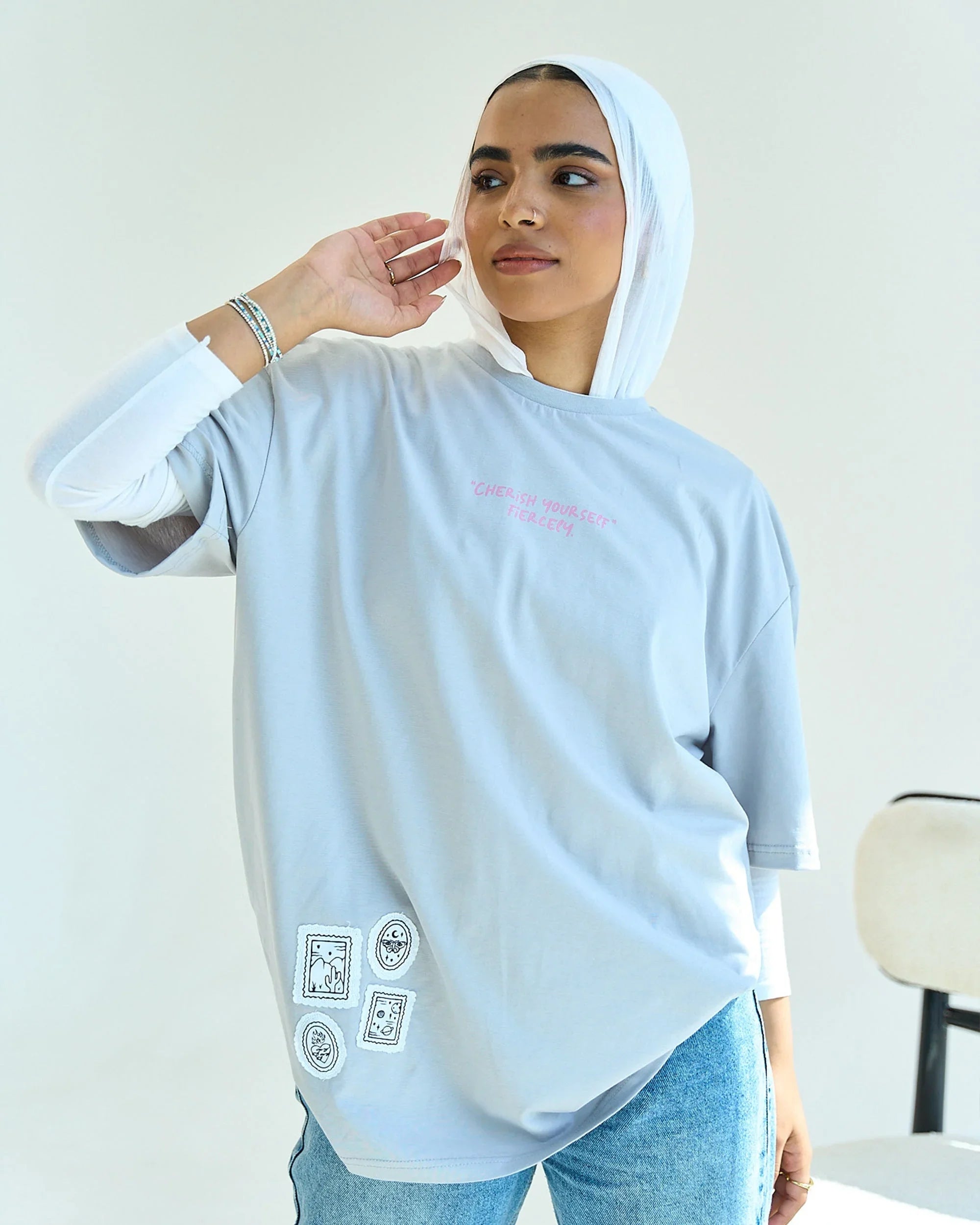 NAS Trends - Whispers Unisex Oversized SS T-Shirt - Grey 2