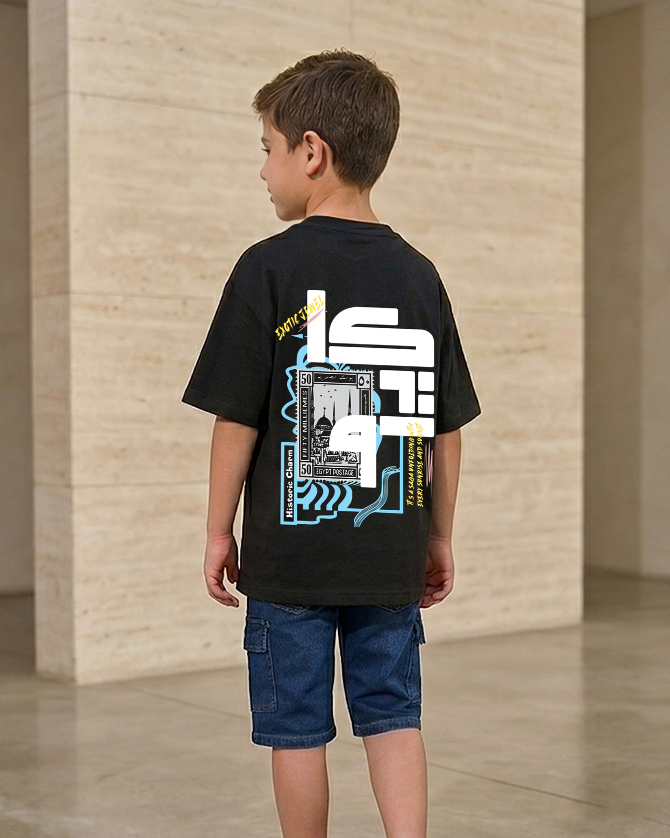 Cairo Boys Oversized SS T-Shirt - Black - NAS Trends
