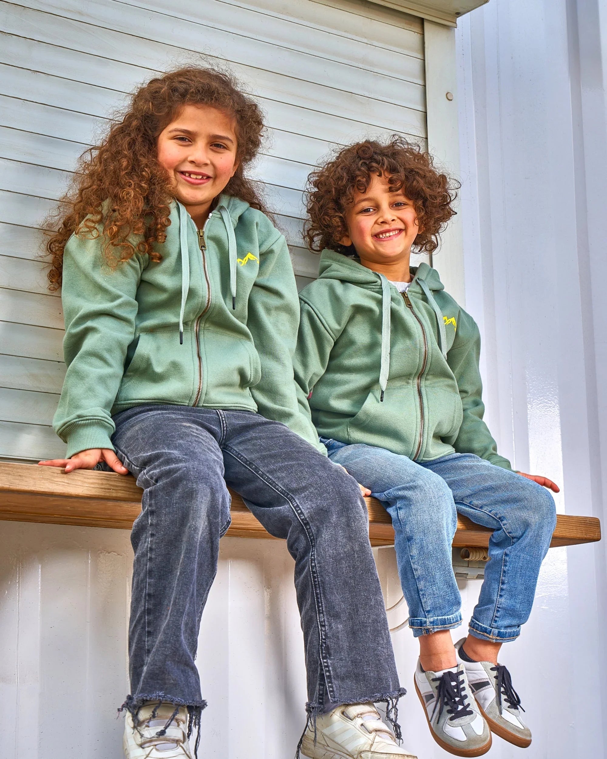 NAS Trends - Cold Mountain Kids Oversized Zip-up Hoodie-Olive 1