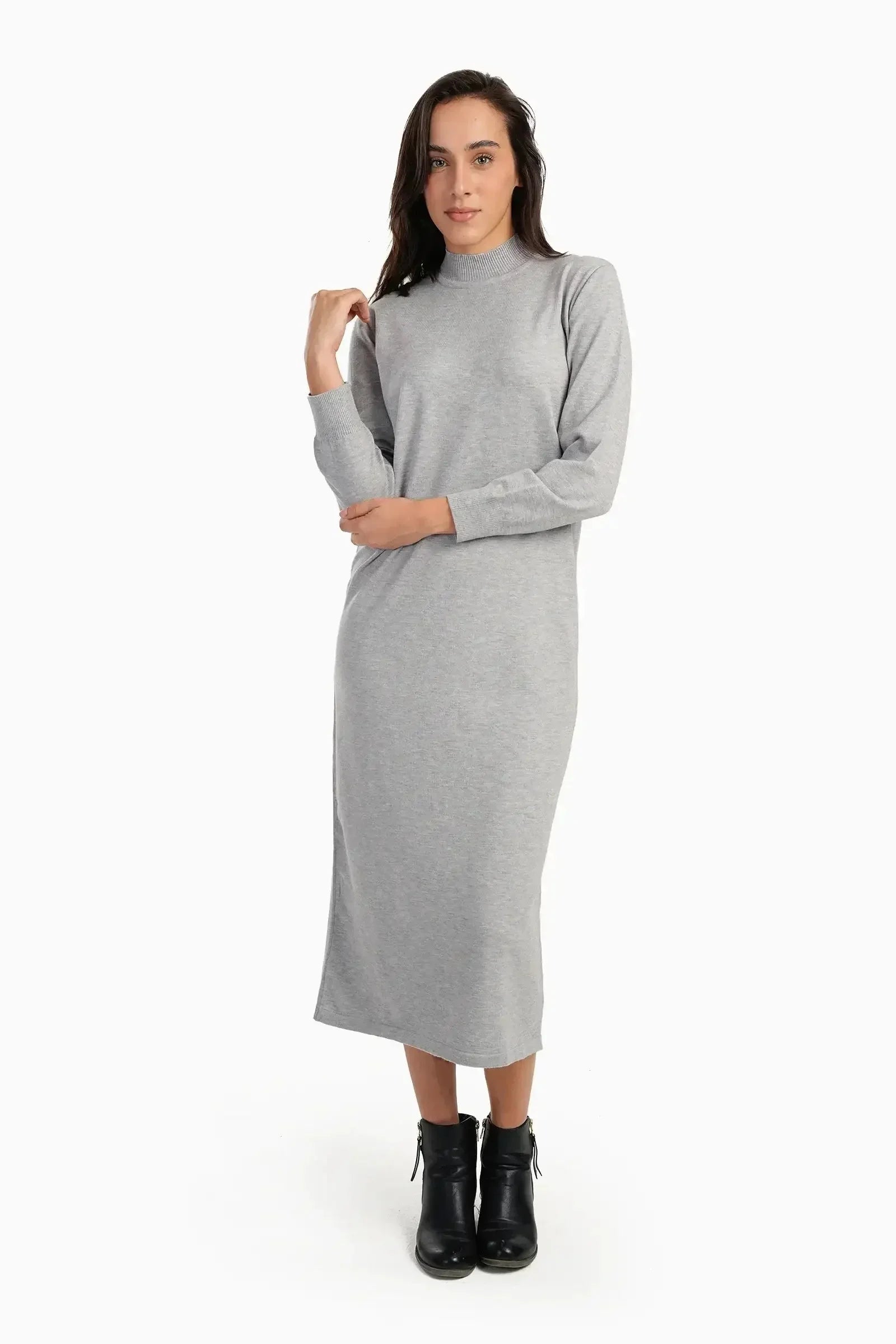 Carina - Ribbed High-Neck Dress 4