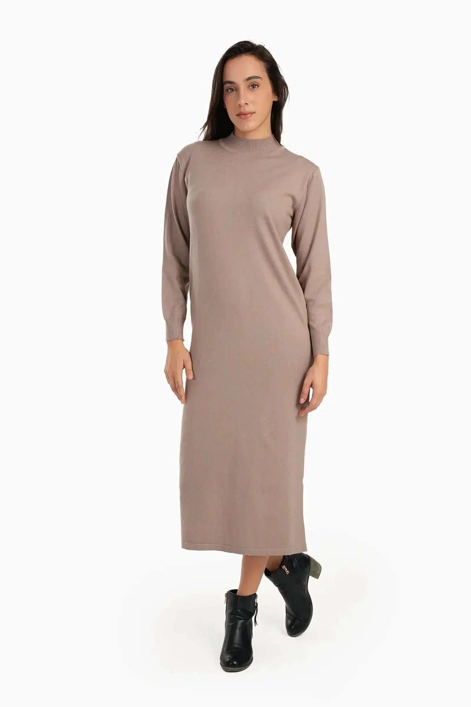 Carina - Ribbed High-Neck Dress 2